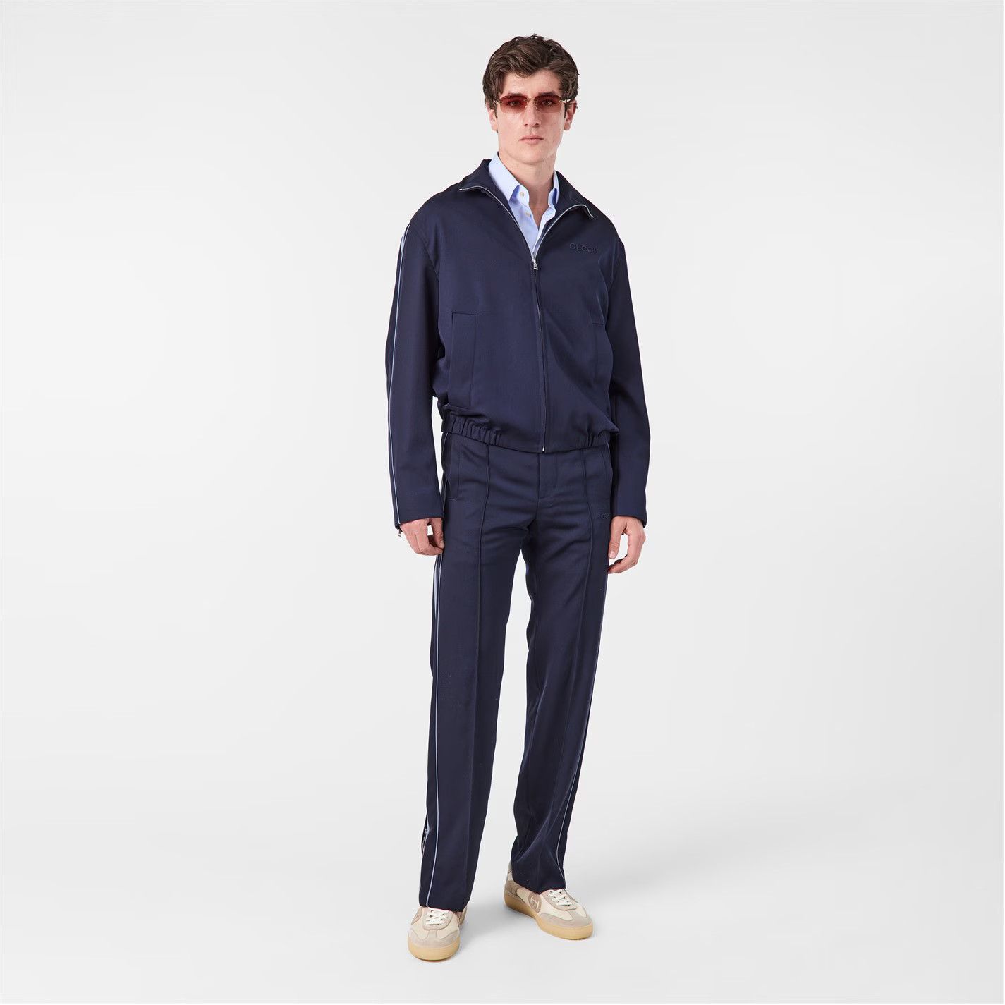 Gucci o1g2r1mq0426 Side Strap Zip Jacket in Blue Size US M / EU 48-50 / 2 - 5 Thumbnail