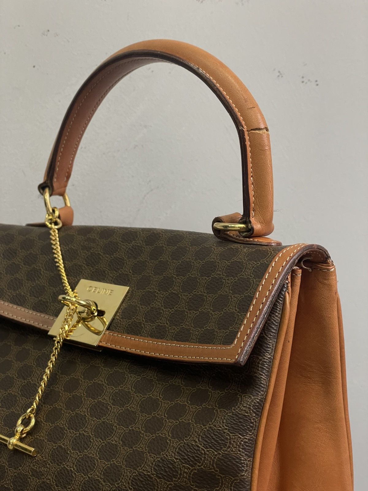 Celine Celine brown handle bag vintage luxury monogram Size ONE SIZE - 6 Thumbnail