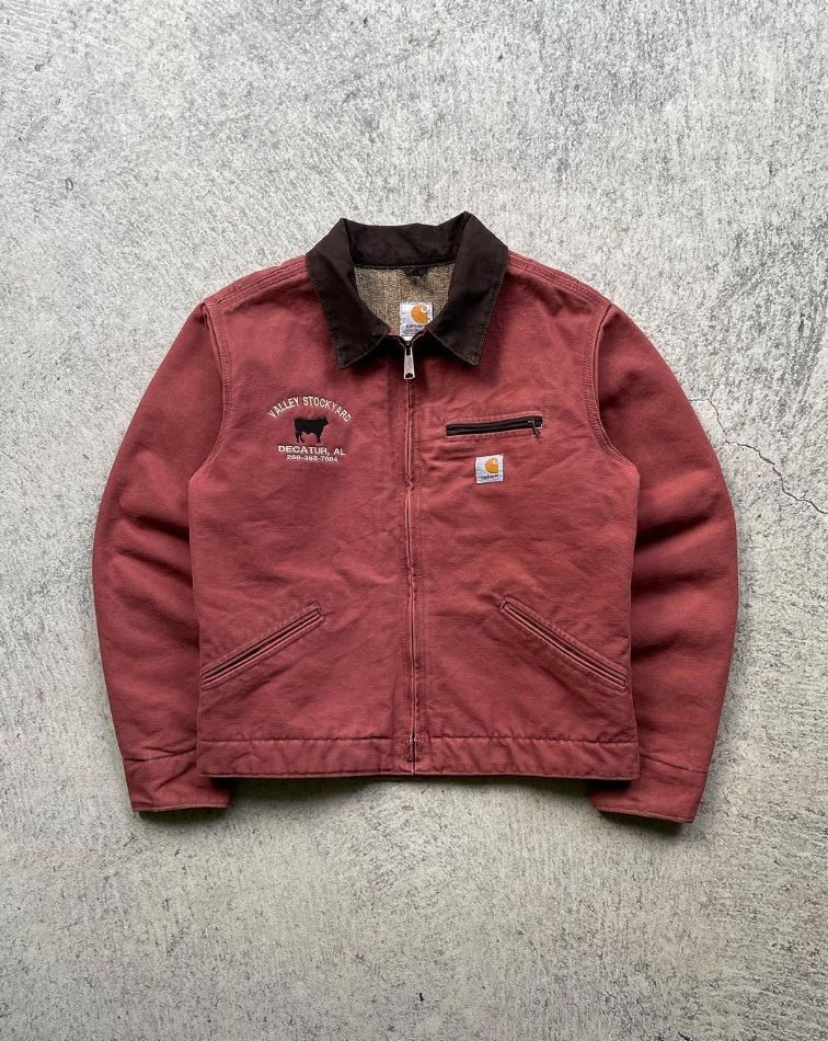 Vintage 2007 VTG Roses Carhartt Detroit Jacket WJ097 VRS / Salmon