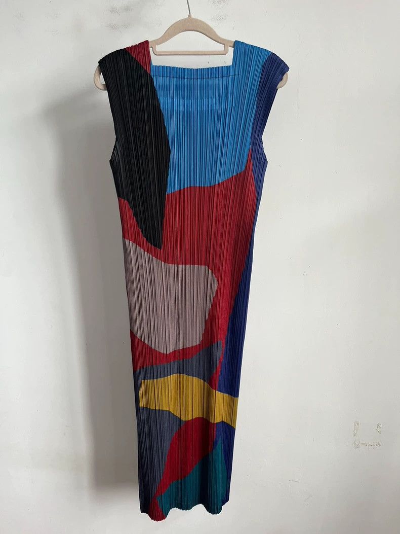 Issey Miyake Issey Miyake size:2 Color block pleated long dress Size S / US 4 / IT 40 - 2 Thumbnail