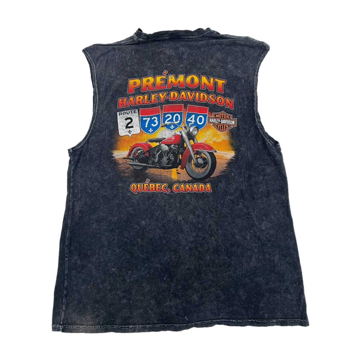 Harley Davidson × Vintage Premont Harley Davidson Quebec Canada Muscle Tank Top Size US XL / EU 56 / 4 - 3 Thumbnail