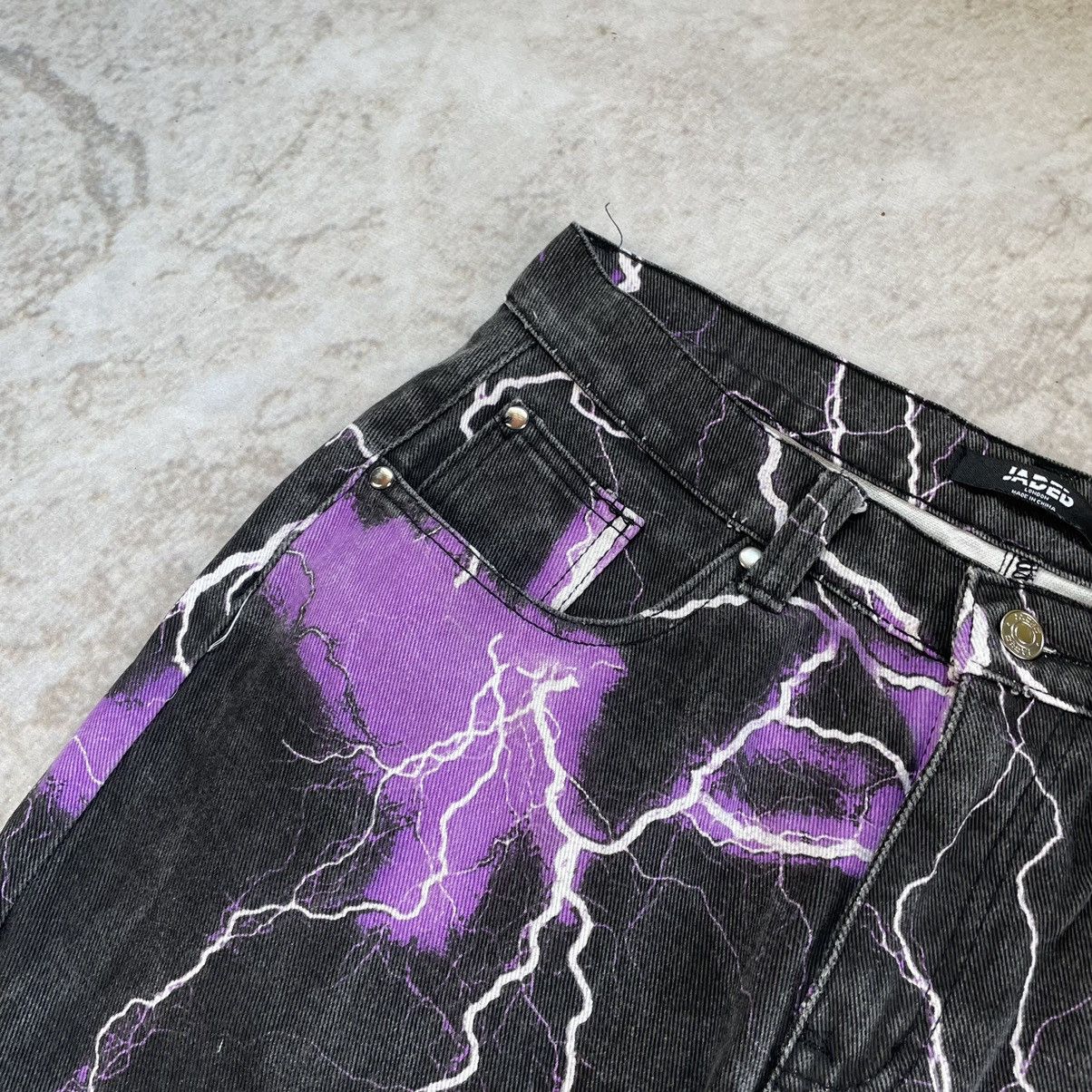 Jaded London × Japanese Brand Jaded London Purple Thunder Bolt Skate Fit Baggy Y2K Jeans Size US 32 / EU 48 - 4 Thumbnail