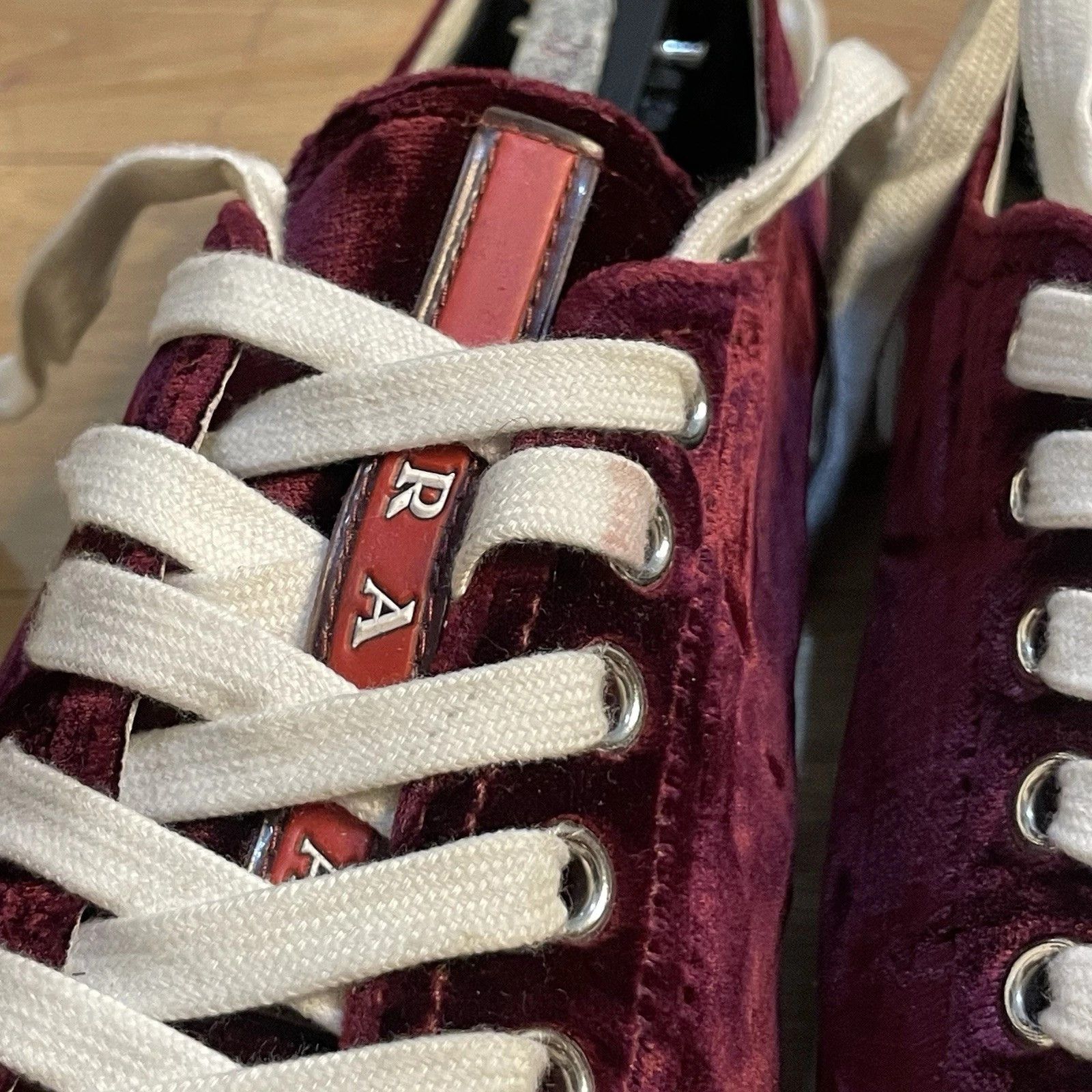 Prada Share Prada Sport Sneakers velvet Low Top Lace Up Cap Toe Size US 6 / IT 36 - 7 Thumbnail