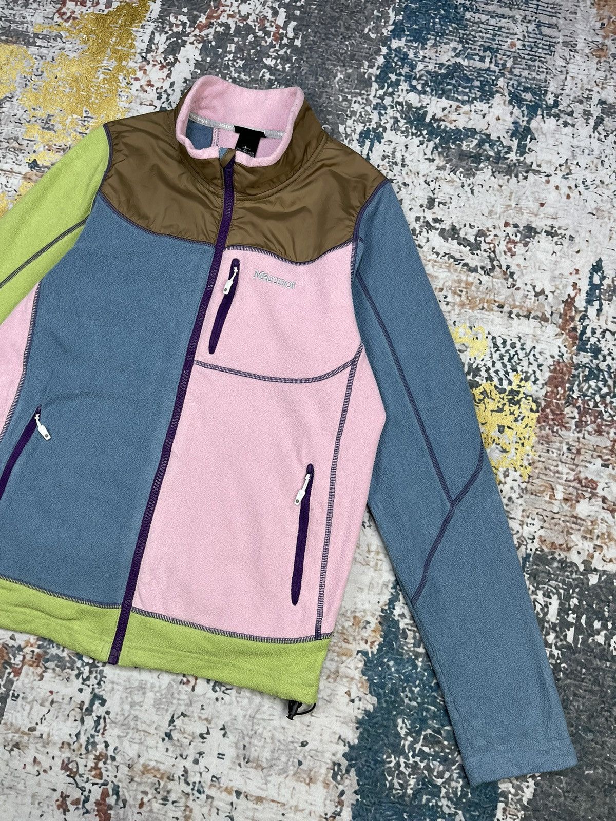 Marmot OutdoorStyle MARMOT Multi Color Fleece Light Jacket Size L / US 10 / IT 46 - 3 Thumbnail
