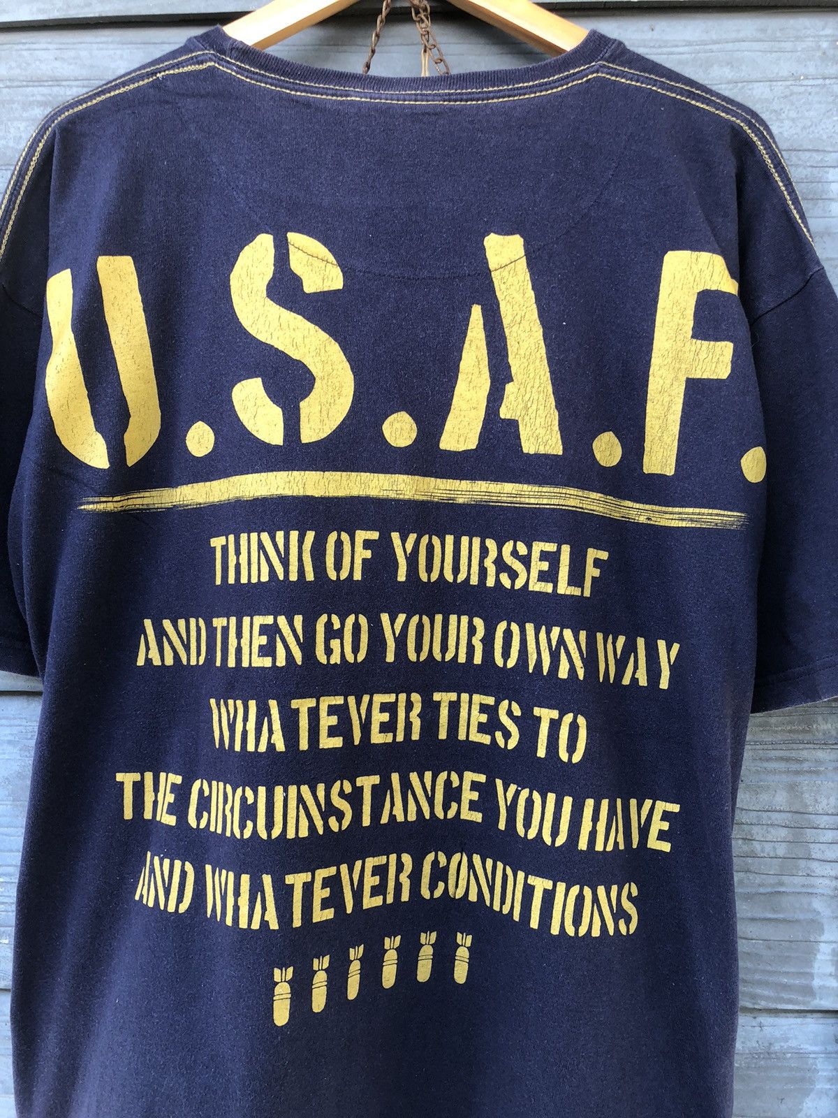 Alpha Industries × Vintage Vintage Y2K Smack Aspiration USAF Backhit Baggy Tshirt Size US XXL / EU 58 / 5 - 4 Thumbnail