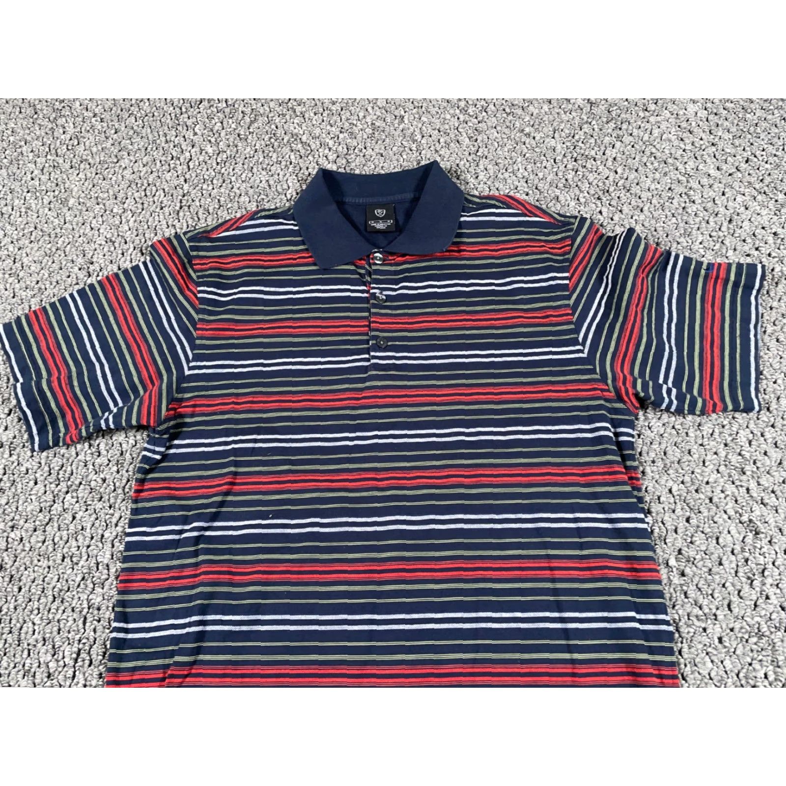 Nike Nike Golf Polo Shirt Mens Large Dark Blue Red Striped Embroidered Cotton Polo Shirt Golf Size US M / EU 48-50 / 2 - 4 Thumbnail