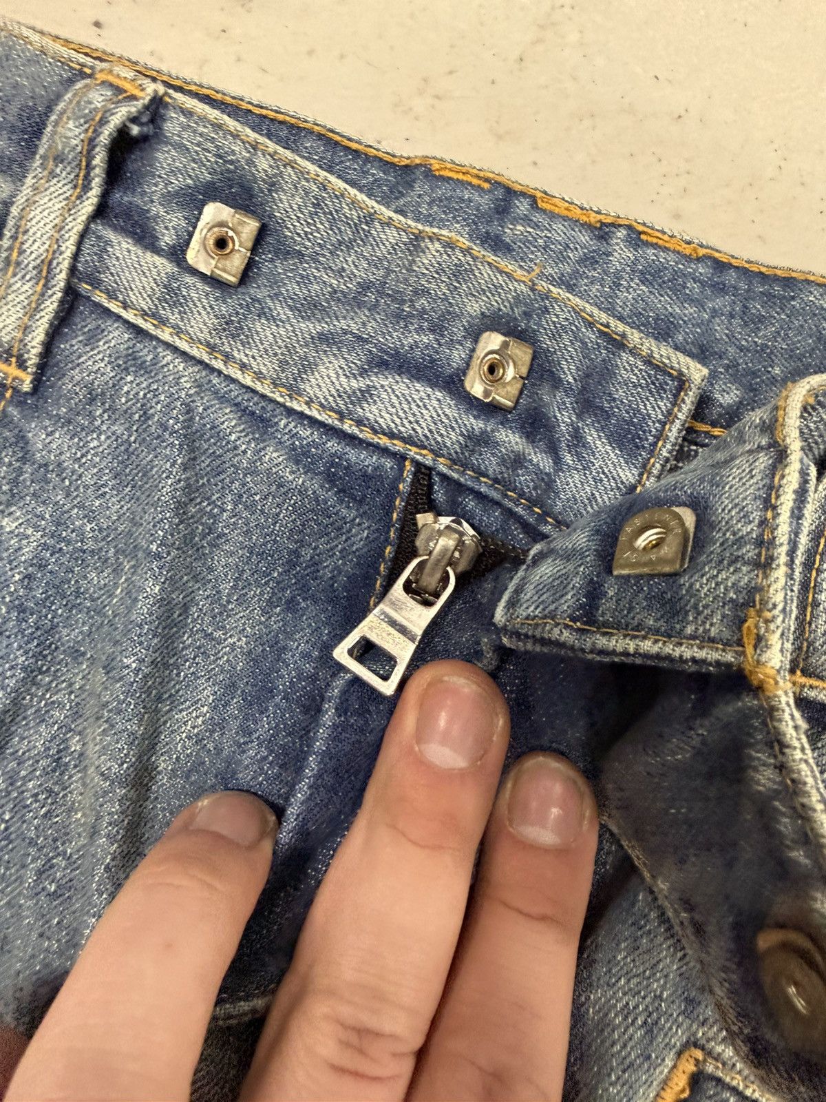 Balmain Balmain Christophe Decarnin washed biker jeans in blue Size US 30 / EU 46 - 5 Thumbnail