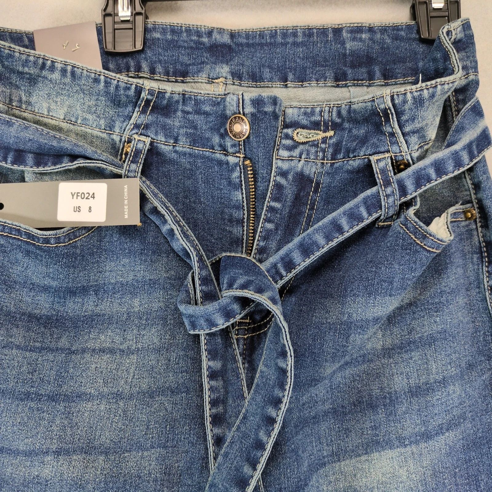 Other NWT KDF Flare Leg Jeans Women's 8 Tie Belt 28x32" High Rise Size 30" / US 8 / IT 44 - 4 Thumbnail