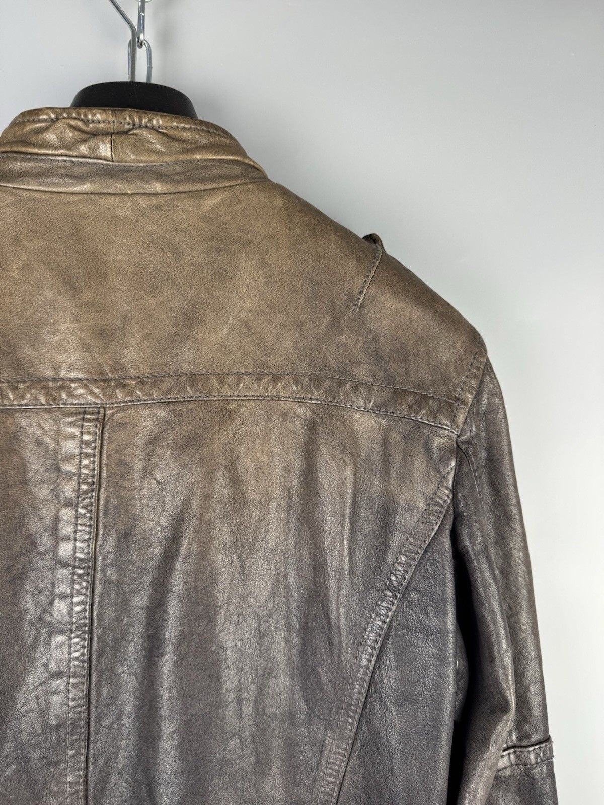 Allsaints AllSaints Post Commander Leather Biker Jacket Brown Womens Size M / US 6-8 / IT 42-44 - 15 Thumbnail
