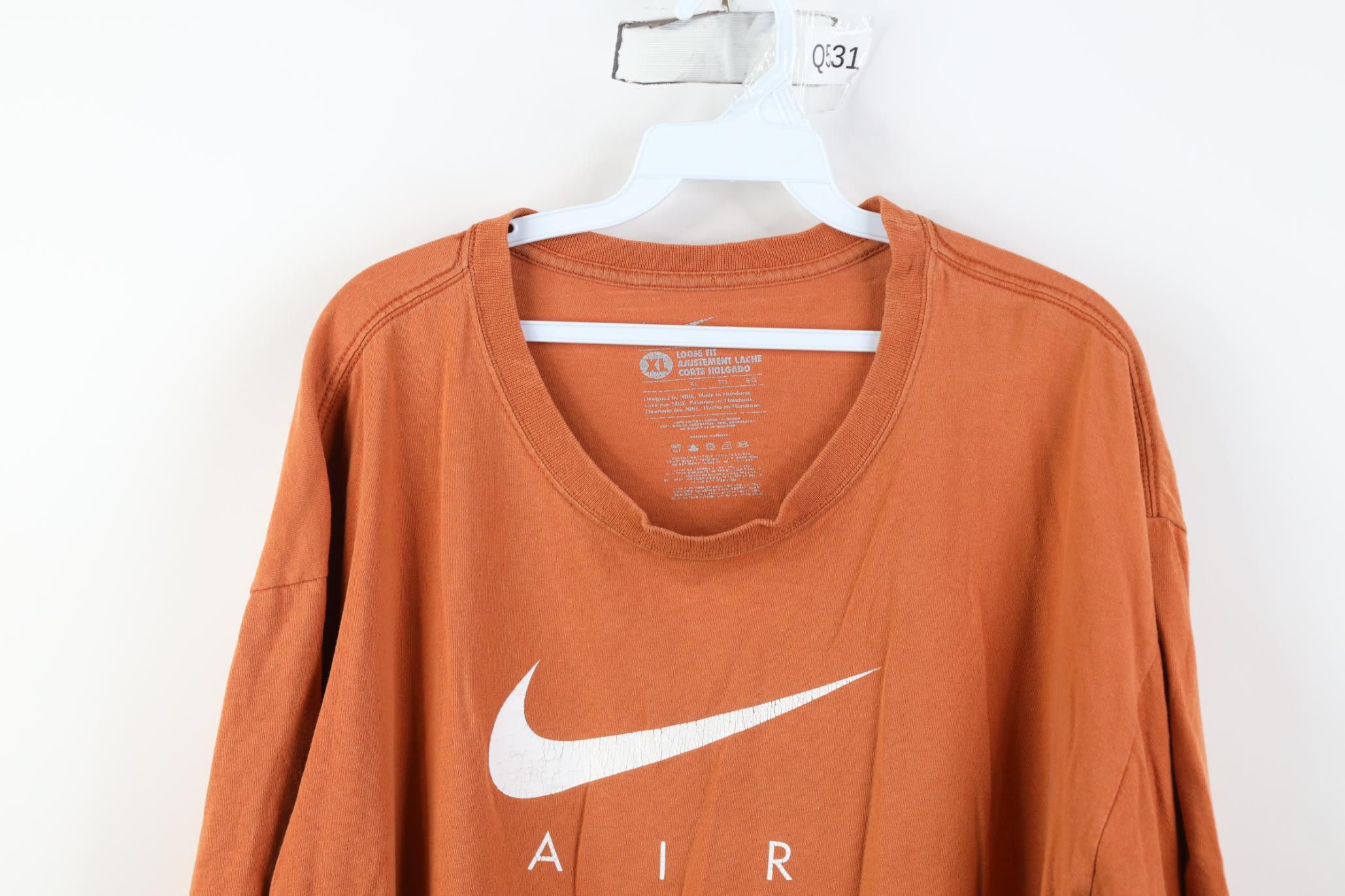 Nike Vintage Y2K Nike Air Travis Scott Big Swoosh T-Shirt Orange Size US XL / EU 56 / 4 - 2 Thumbnail