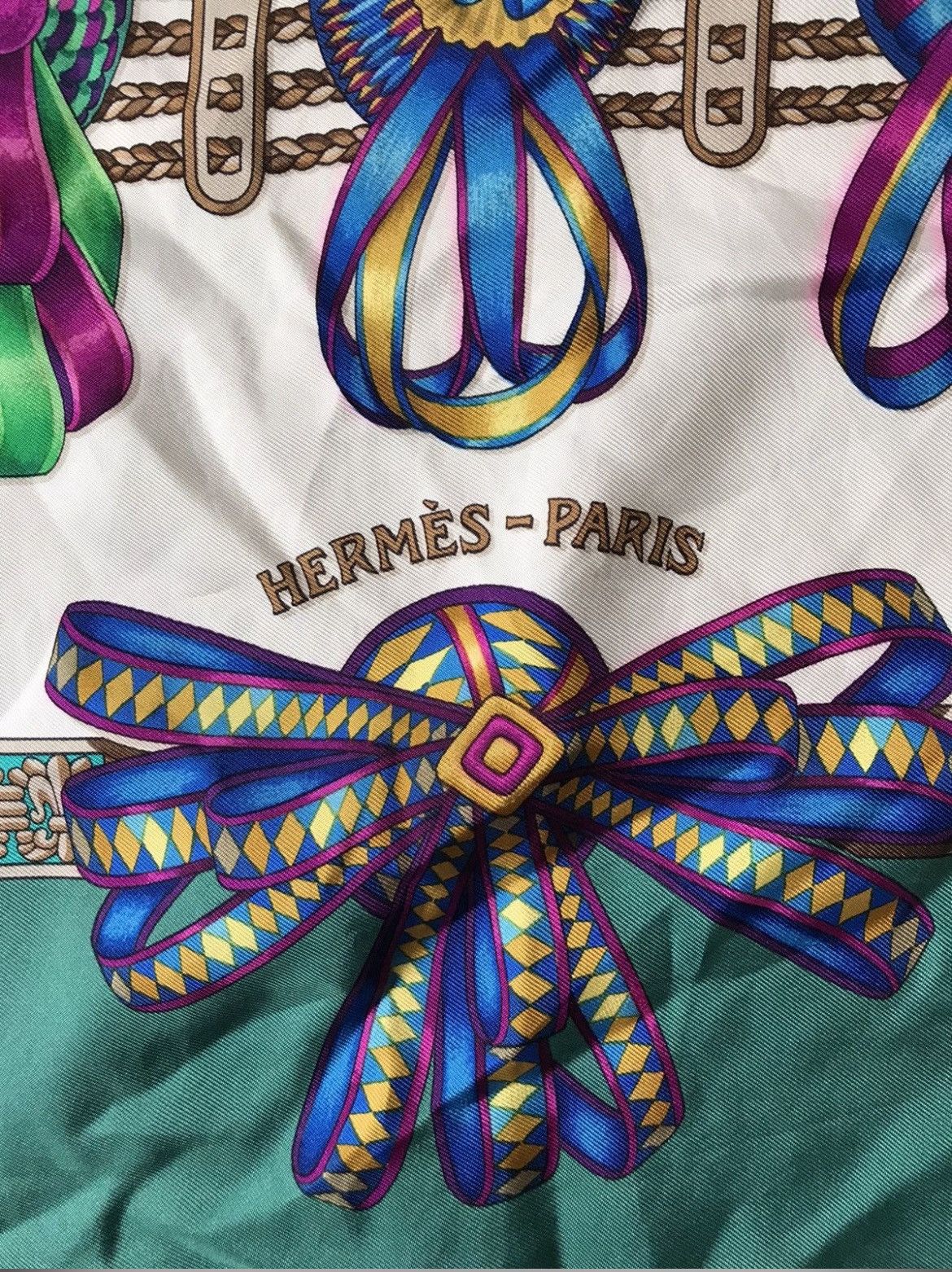Hermes Hermes Les Rubans Du Cheval by J.Metz Silk Scarf Size ONE SIZE - 7 Thumbnail