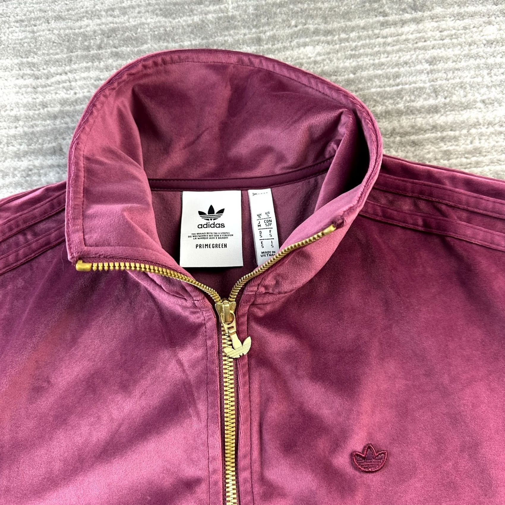 Adidas Adidas Sweatsuit Mens Small Velour 2PC Jacket Pants Set Firebird Originals Track Jacket Pockets Logo Red Regular Cotton Polyester Zippered N/A Size 36R - 7 Thumbnail