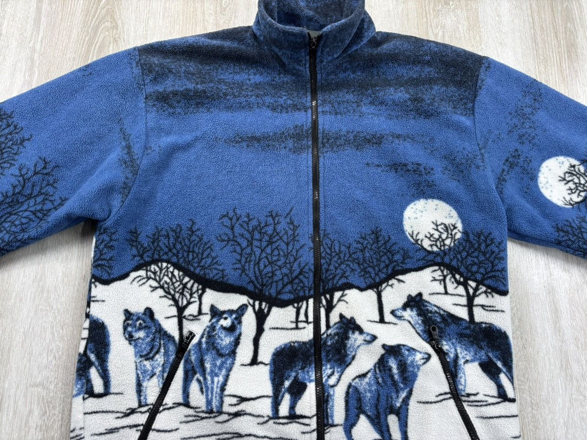 Designer × Vintage Mens fleece jacket Wolf Size L/XL Size US L / EU 52-54 / 3 - 3 Thumbnail