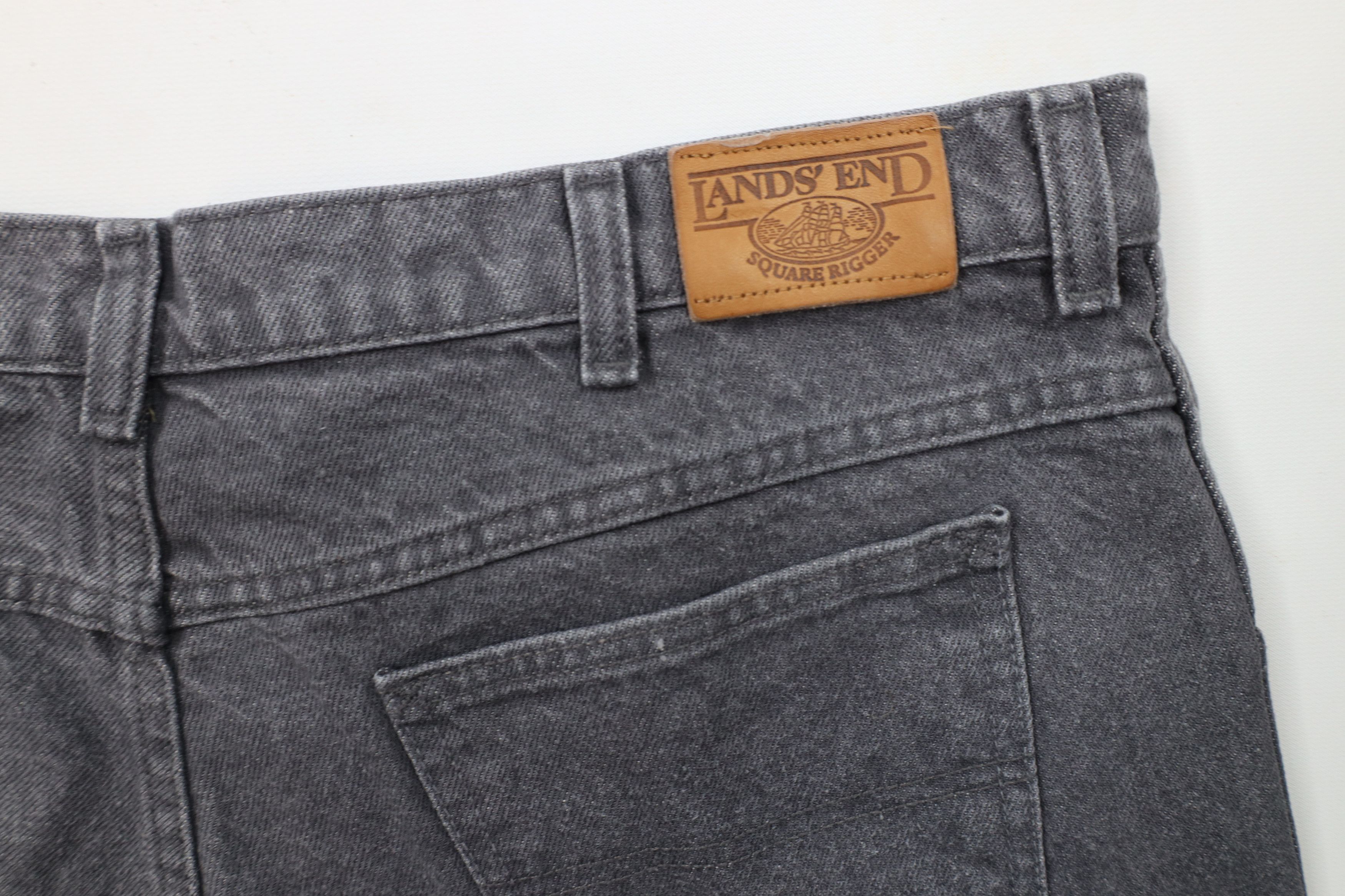 Lands' End × Vintage Vintage 90s Lands End Rigger Denim Jeans Gray Cotton USA Size US 36 / EU 52 - 13 Thumbnail