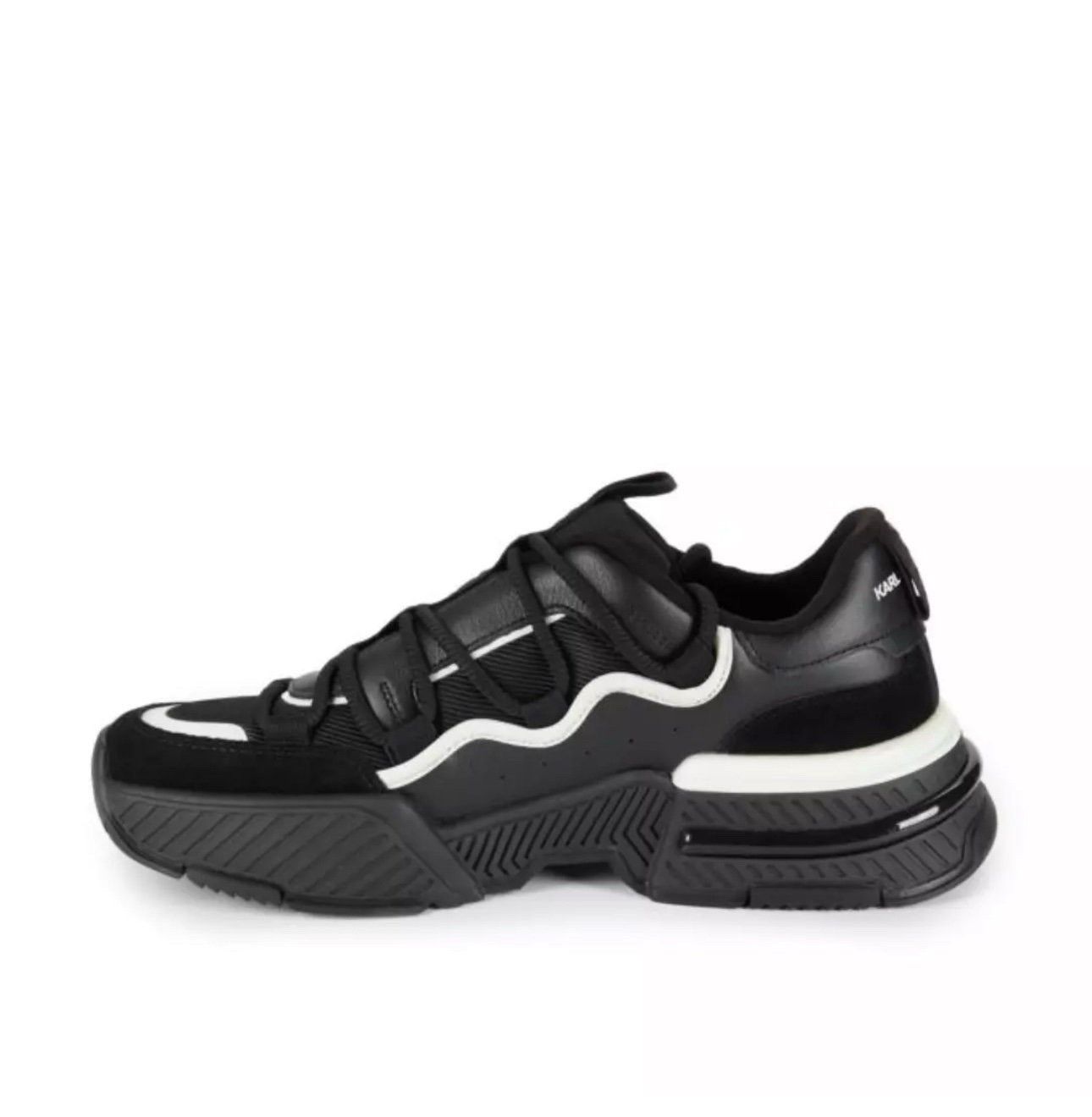 Karl Lagerfeld Karl Lagerfeld Paris Low-Top Leather Sawtooth Sneakers Size US 11 / EU 44 - 3 Thumbnail