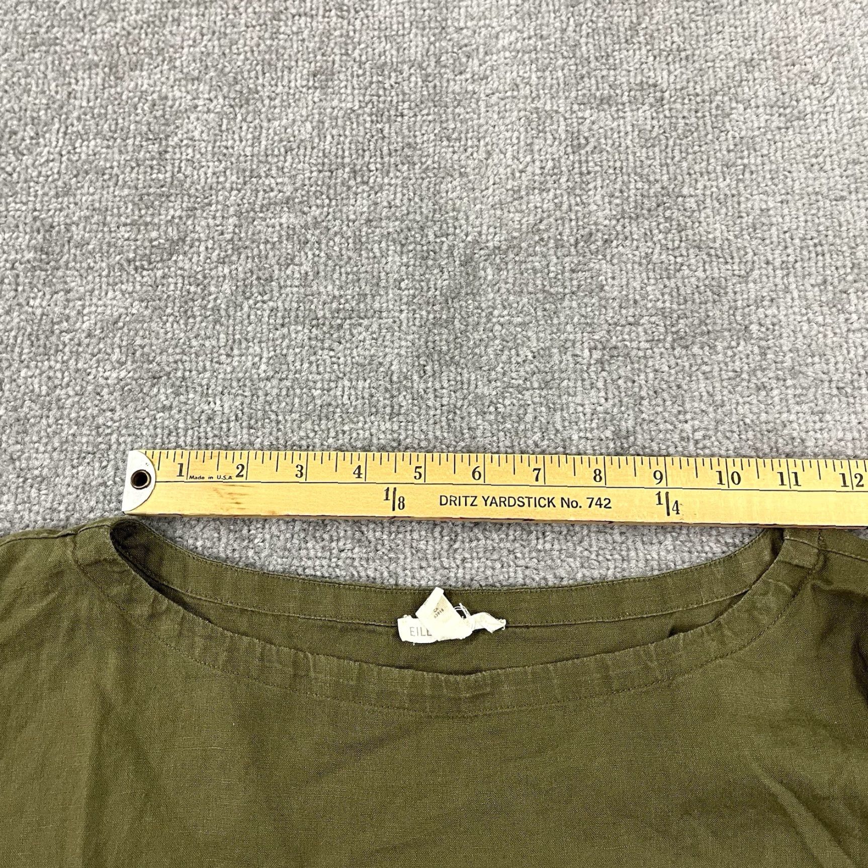 Eileen Fisher Shirt EILEEN FISHER Medium Green 100% Organic Linen Oversized Blouse Top Womens Size M / US 6-8 / IT 42-44 - 6 Thumbnail