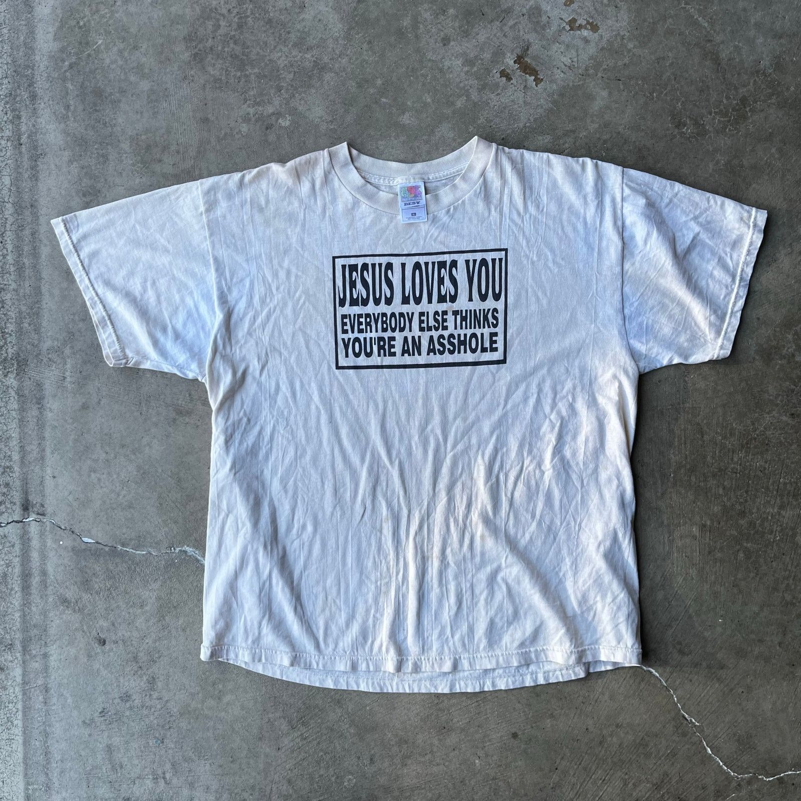 Vintage Vintage Jesus Loves You Everybody Else Thinks T-Shirt XL Size US XL / EU 56 / 4 - 2 Thumbnail