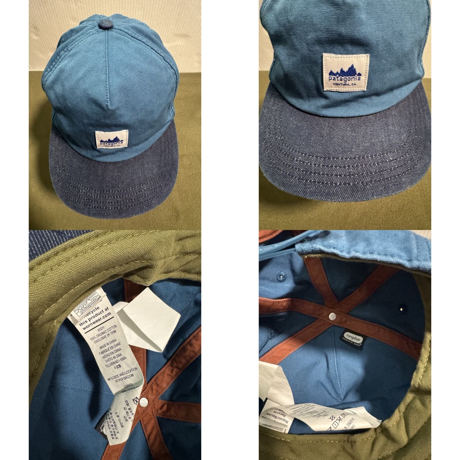 Patagonia PATAGONIA P-6 Label Trad Cap Hat Ventura CA Patch Blue Denim Brim NetPlus OSFM Mens Hat Size ONE SIZE - 8 Thumbnail