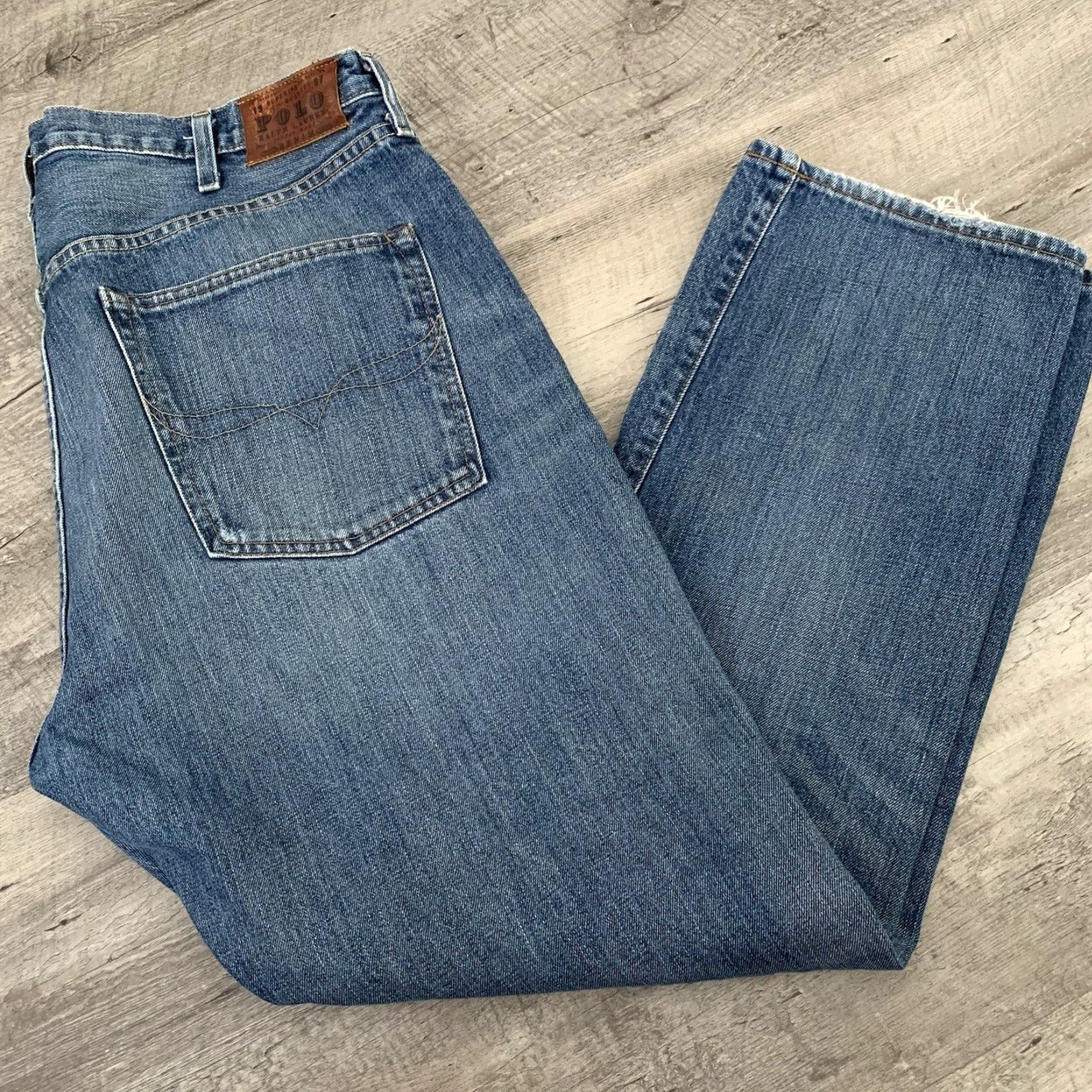 Polo Ralph Lauren POLO Ralph Lauren Jeans Mens 38x32 Blue Denim 300 Cortland Straight Fit Regular 5-Pocket Logo 100% Cotton Size US M / EU 48-50 / 2 - 5 Thumbnail