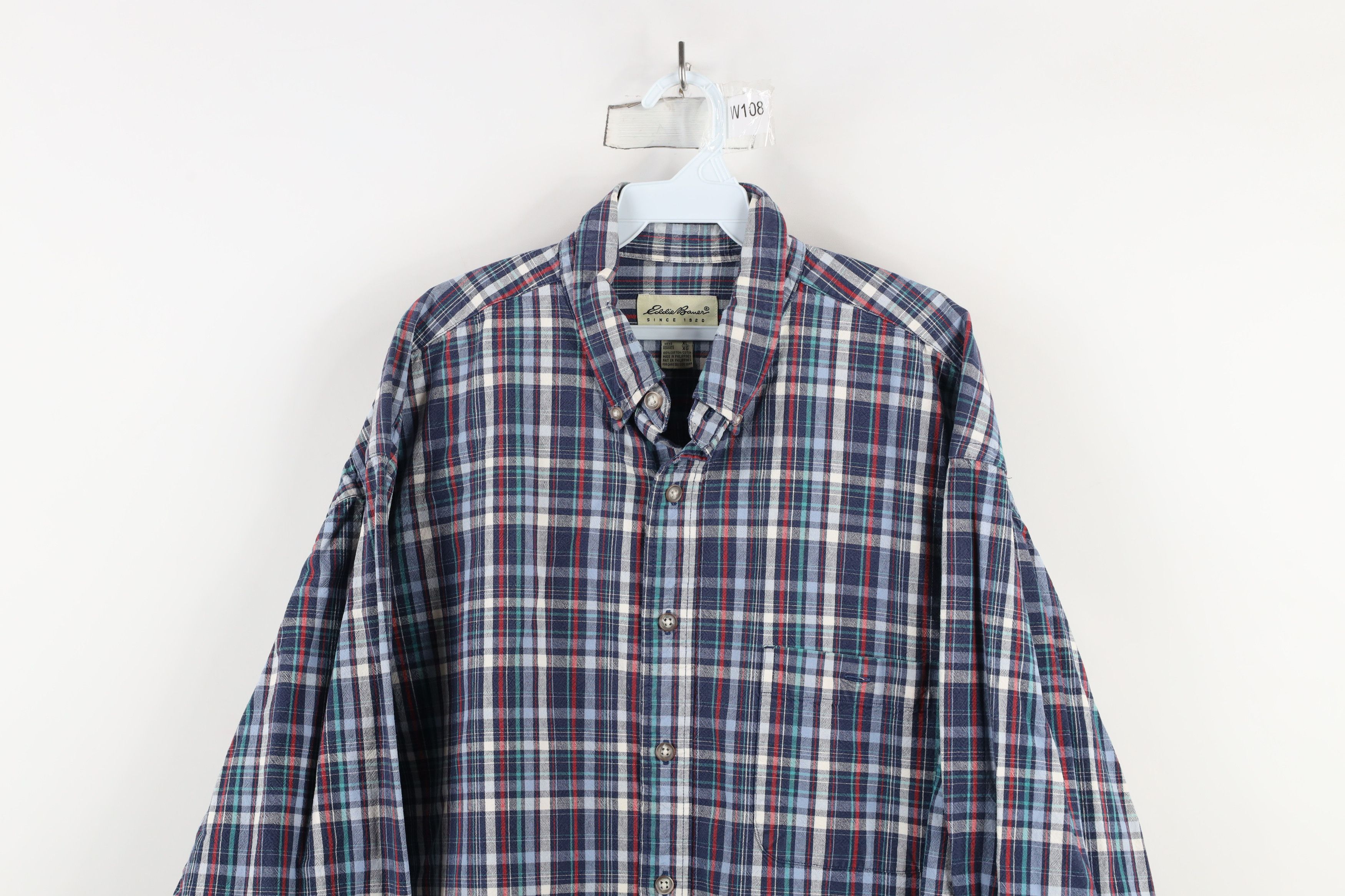 Eddie Bauer × Vintage Vintage 90s Eddie Bauer Distressed Heavy Button Down Shirt Size US XL / EU 56 / 4 - 2 Thumbnail