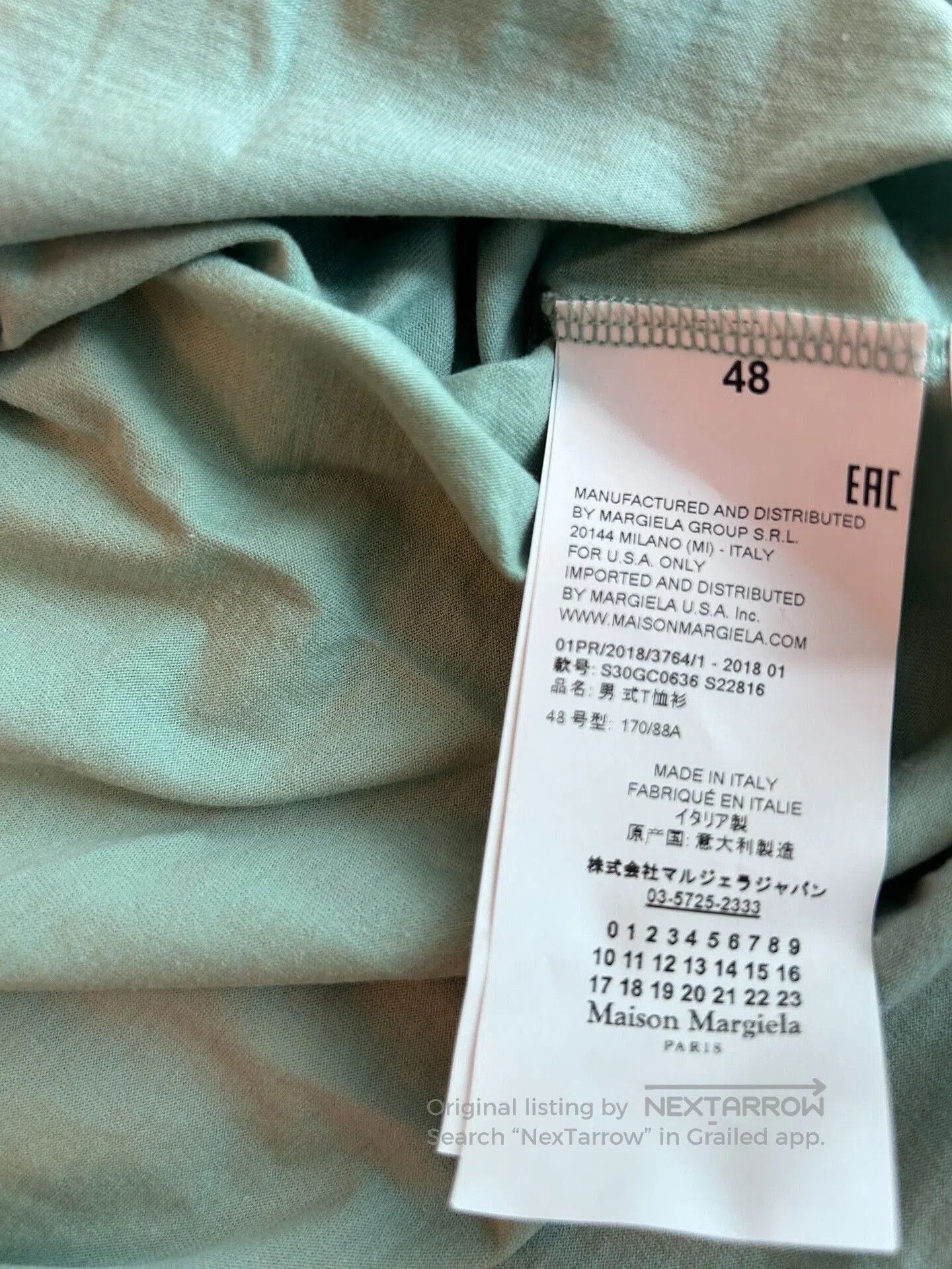 Maison Margiela Maison Margiela Mint Green T. Size US M / EU 48-50 / 2 - 4 Thumbnail