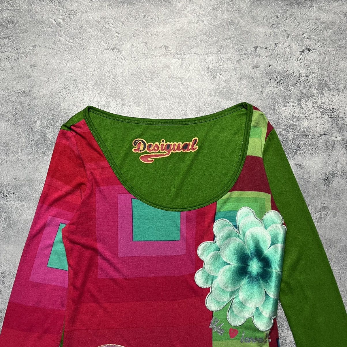 Desigual × Vintage Vintage Desigual Floral Longsleeve Avant-Garde Y2K Size M / US 6-8 / IT 42-44 - 2 Thumbnail