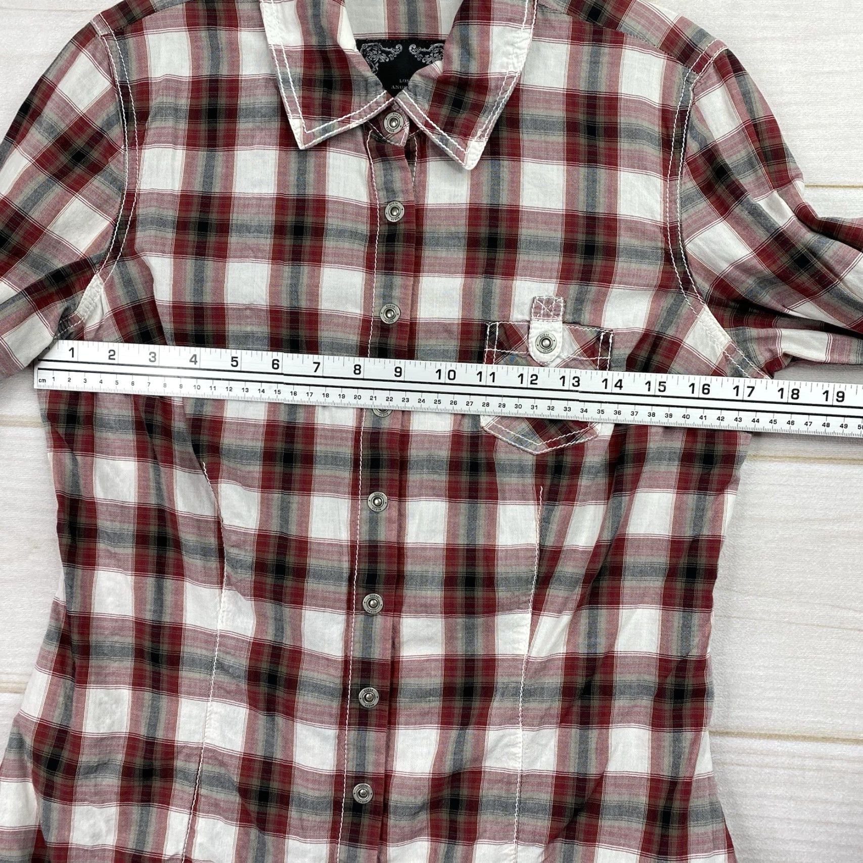Guess VINTAGE Guess Jeans Shirt Women L Red Plaid Western Embroidered Cowboy Snap Button-Up 9? Size L / US 10 / IT 46 - 7 Thumbnail