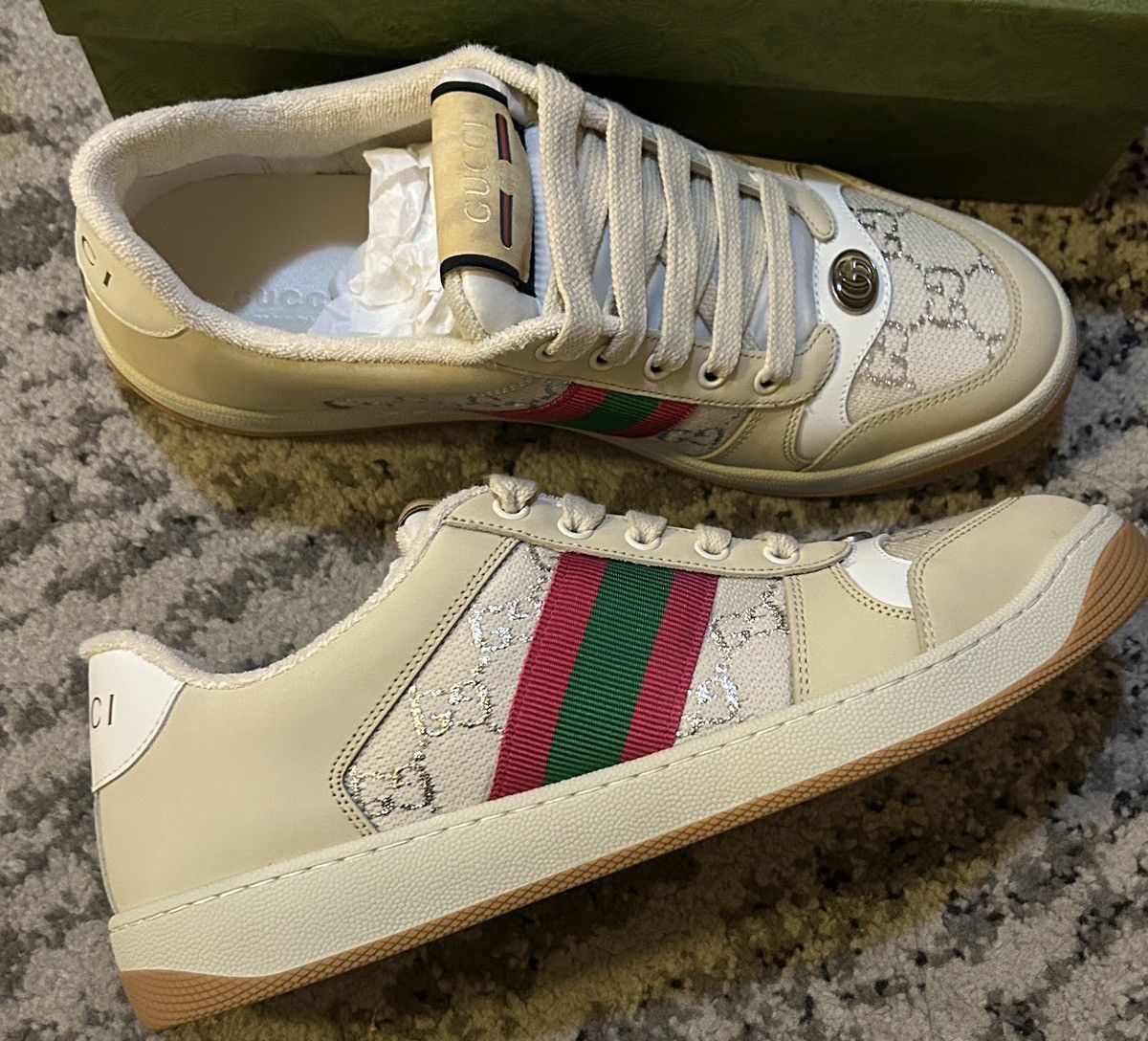 Gucci Gucci Screener Light GG Lame Sneaker size 41.5 Size US 11.5 / IT 41.5 - 5 Thumbnail