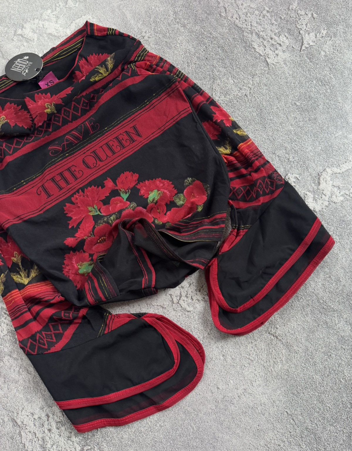 Jean Paul Gaultier NEW Save The Queen XS Maglia mesh blouse shirt top big logo Size XS / US 0-2 / IT 36-38 - 3 Thumbnail