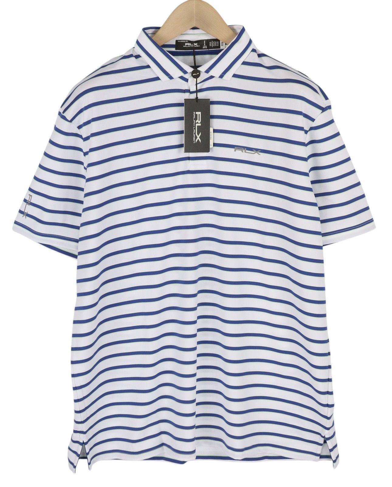 RLX Ralph Lauren GOLF XL White Striped Polo Tee 84553 Size US XL / EU 56 / 4 - 1 Thumbnail