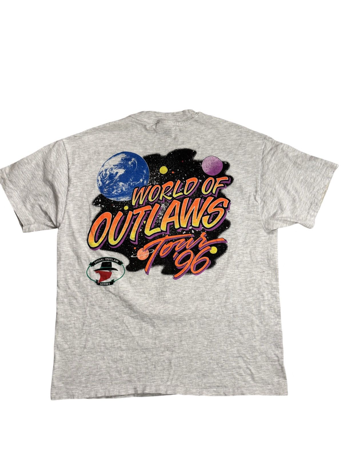 NASCAR 🔥1996 Vintage World of Outlaws Racing Printed T shirt Size US XL / EU 56 / 4 - 8 Thumbnail