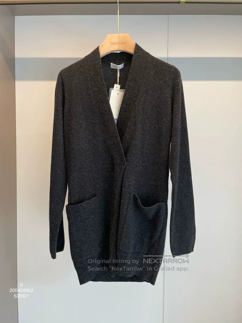 Brunello Cucinelli Brunello Cucinelli Black and Grey Cashmere Cardigan Size S / US 4 / IT 40 - 1 Thumbnail