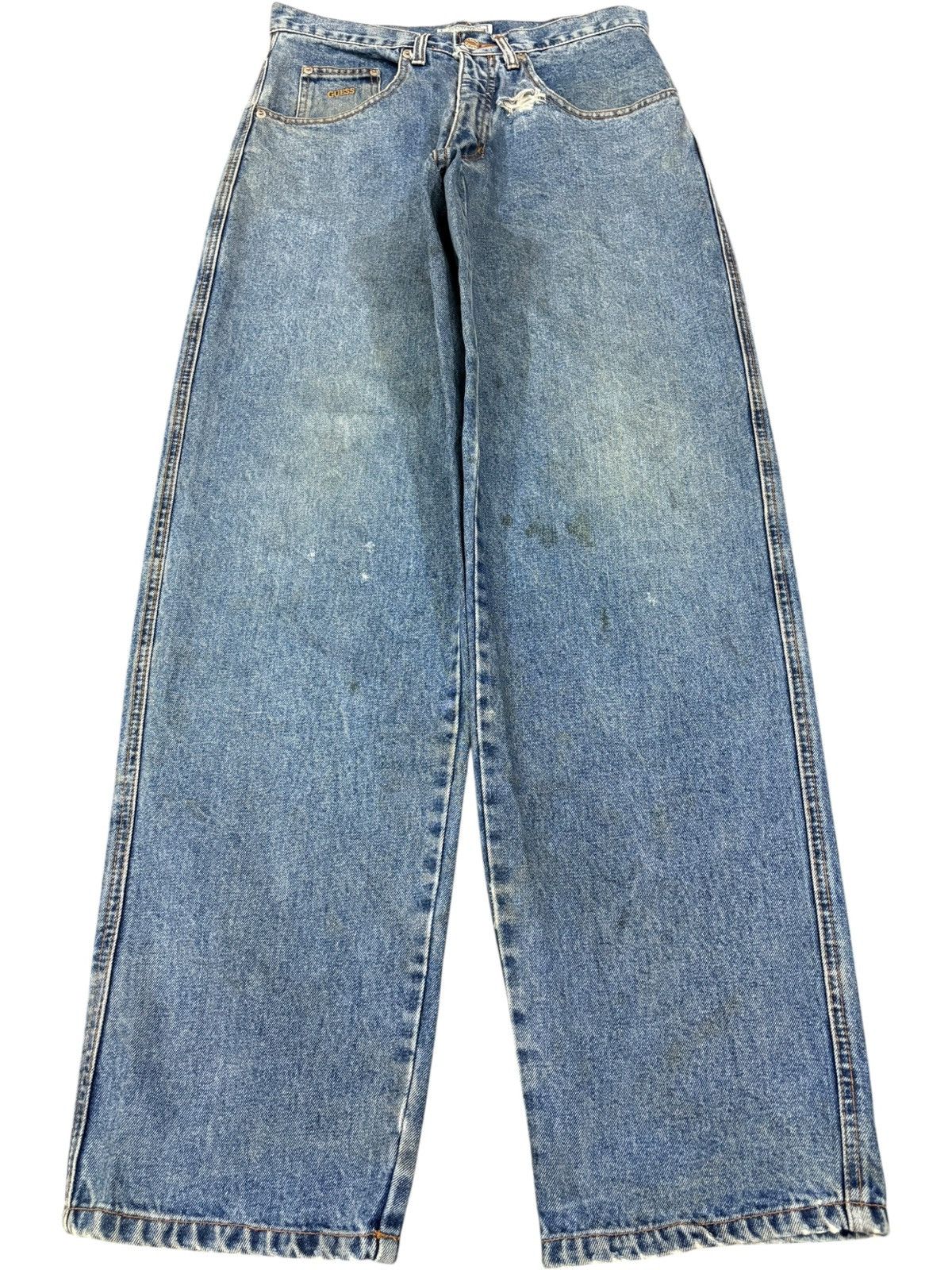 Guess Vintage Guess Distressed Loose Baggy Jeans Size US 31 - 1 Thumbnail