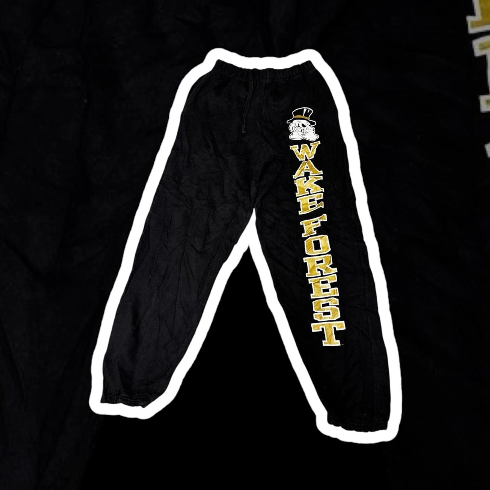 Designer Wake Forest University Sweatpants - Black with Logo Size US 30 / EU 46 - 1 Thumbnail