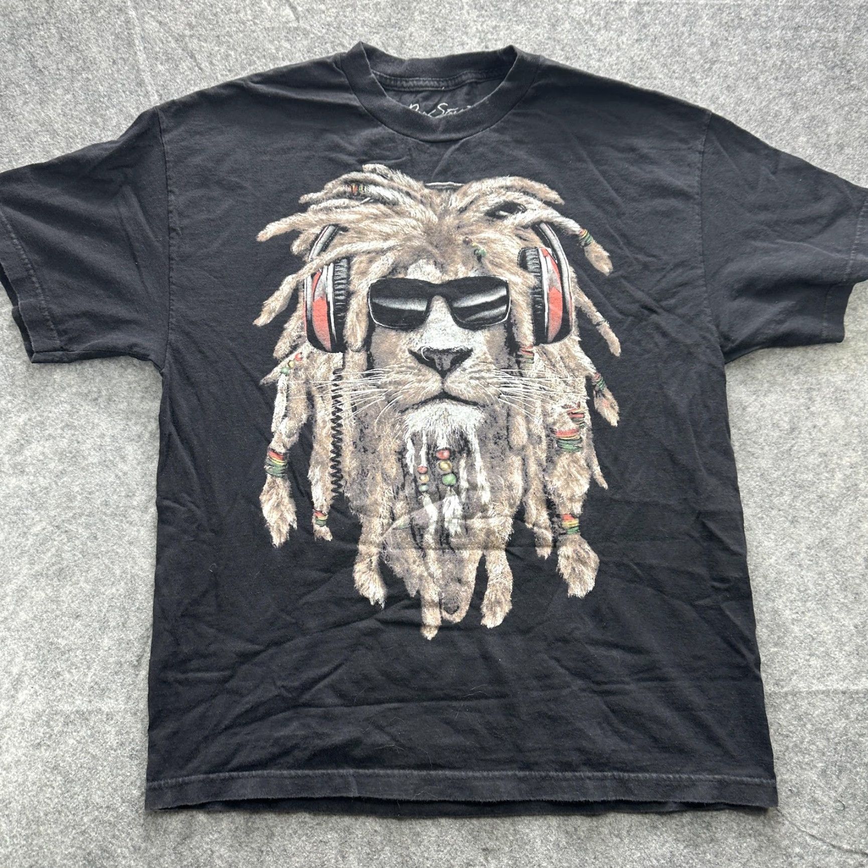 Vintage Real Street Rasta Lion Shirt Mens XL Black Graphic Tee Crew Neck Short Sleeve Size US XL / EU 56 / 4 - 4 Thumbnail