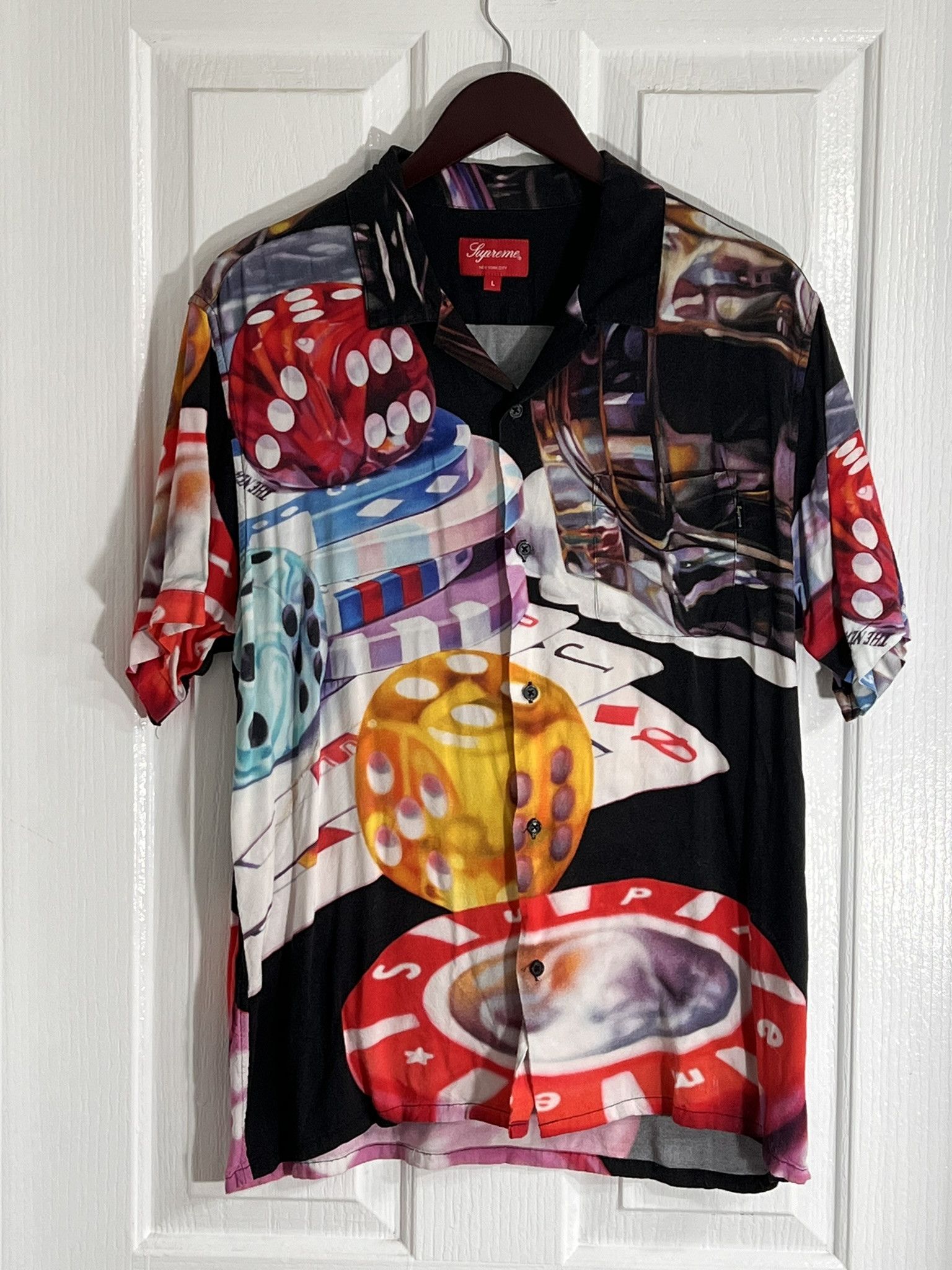 Supreme SUPREME Casino Rayon Shirt Short Sleeve Black Large FW18 