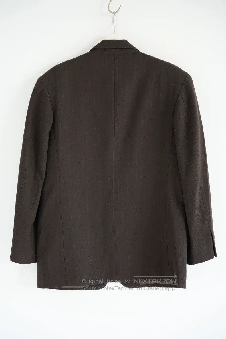 Yohji Yamamoto Yohji Yamamoto size m 90s single button brown stripe blazer Size 48R - 2 Thumbnail