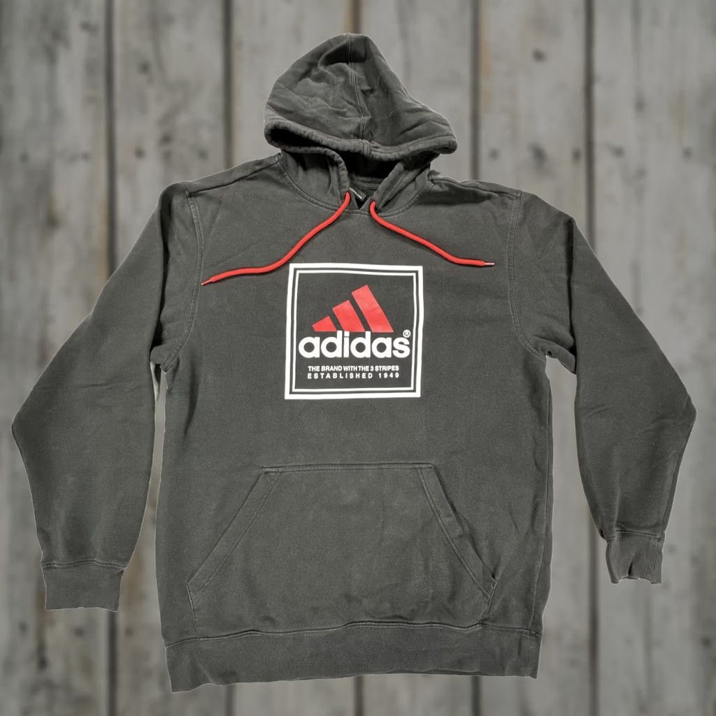 Adidas Adidas Men's L Sweatshirt Hoodie Trefoil 2010 Black Red 3 Stripes P53713 AUF002 Size US L / EU 52-54 / 3 - 1 Thumbnail