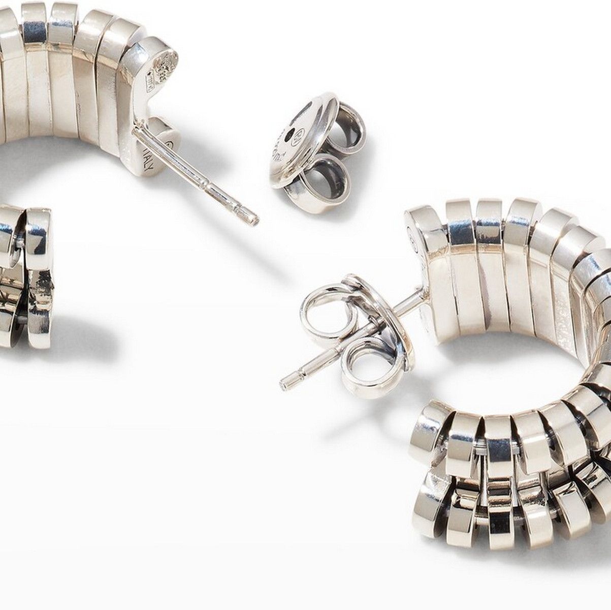 Bottega Veneta BOTTEGA VENETA Staple mini Sterling silver hoop earrings q Size ONE SIZE - 3 Thumbnail