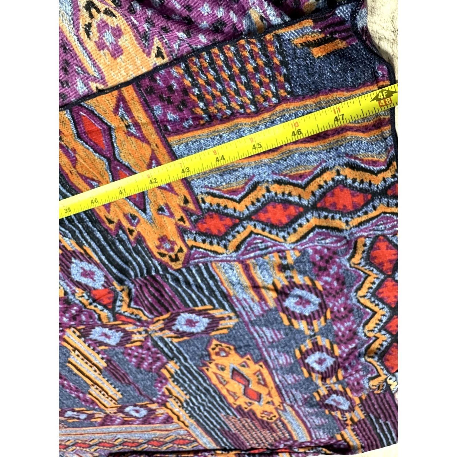 Vintage Women's Purple Aztec Poncho Cape Top Nylon One Size Slim Factor Investments Capes Poncho Aztec Purple Womens One Size Size ONE SIZE - 7 Thumbnail