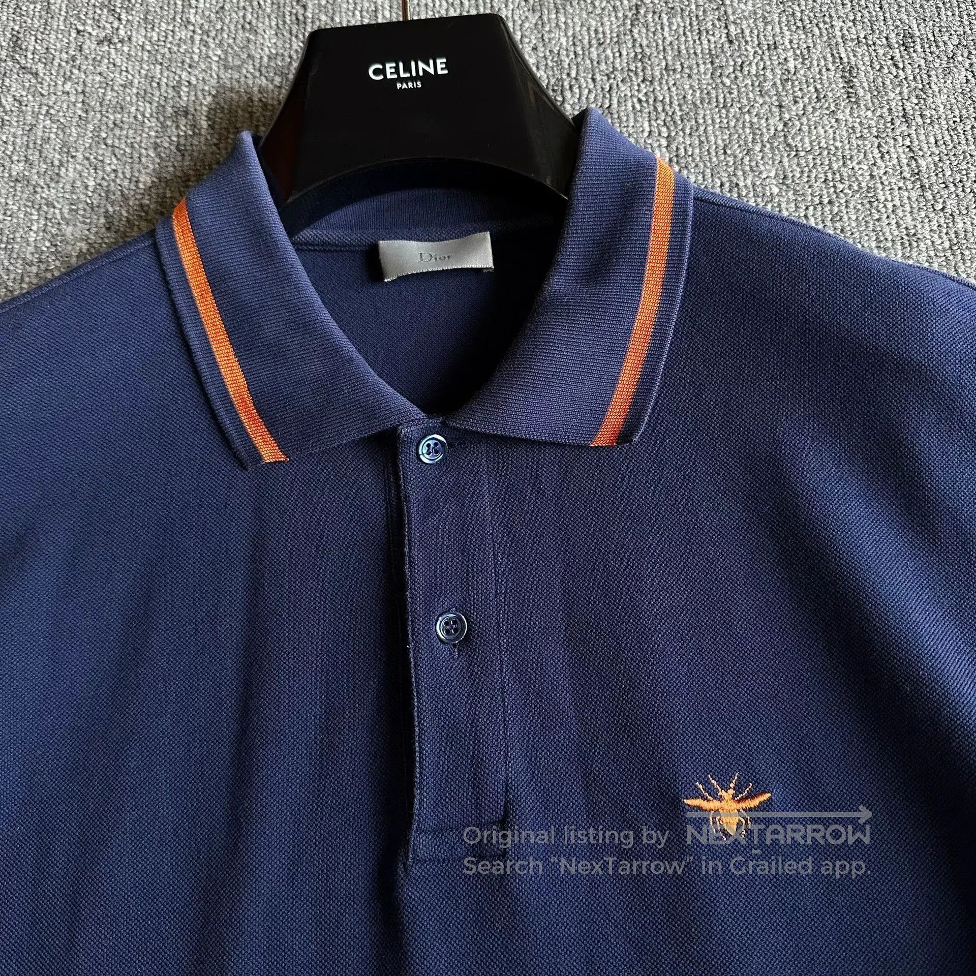 Dior Dior Navy Bee Embroidery Short Sleeve Polo. Size US XL / EU 56 / 4 - 2 Thumbnail