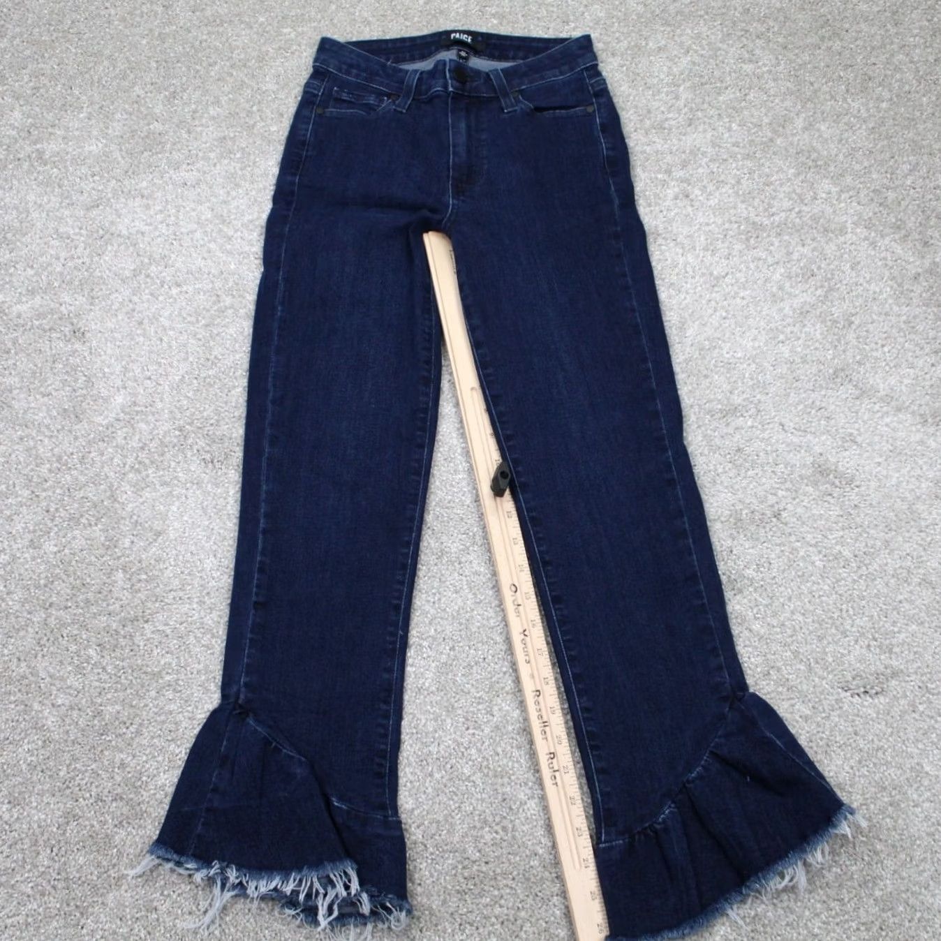 Paige Paige Merritt Flora Jeans Womens 24 Blue City USA 27 Inseam Stretch Denim Straight 5-Pocket 95% Cotton 4% Spandex 1% Elastane Size 42" / US 20 - 3 Thumbnail