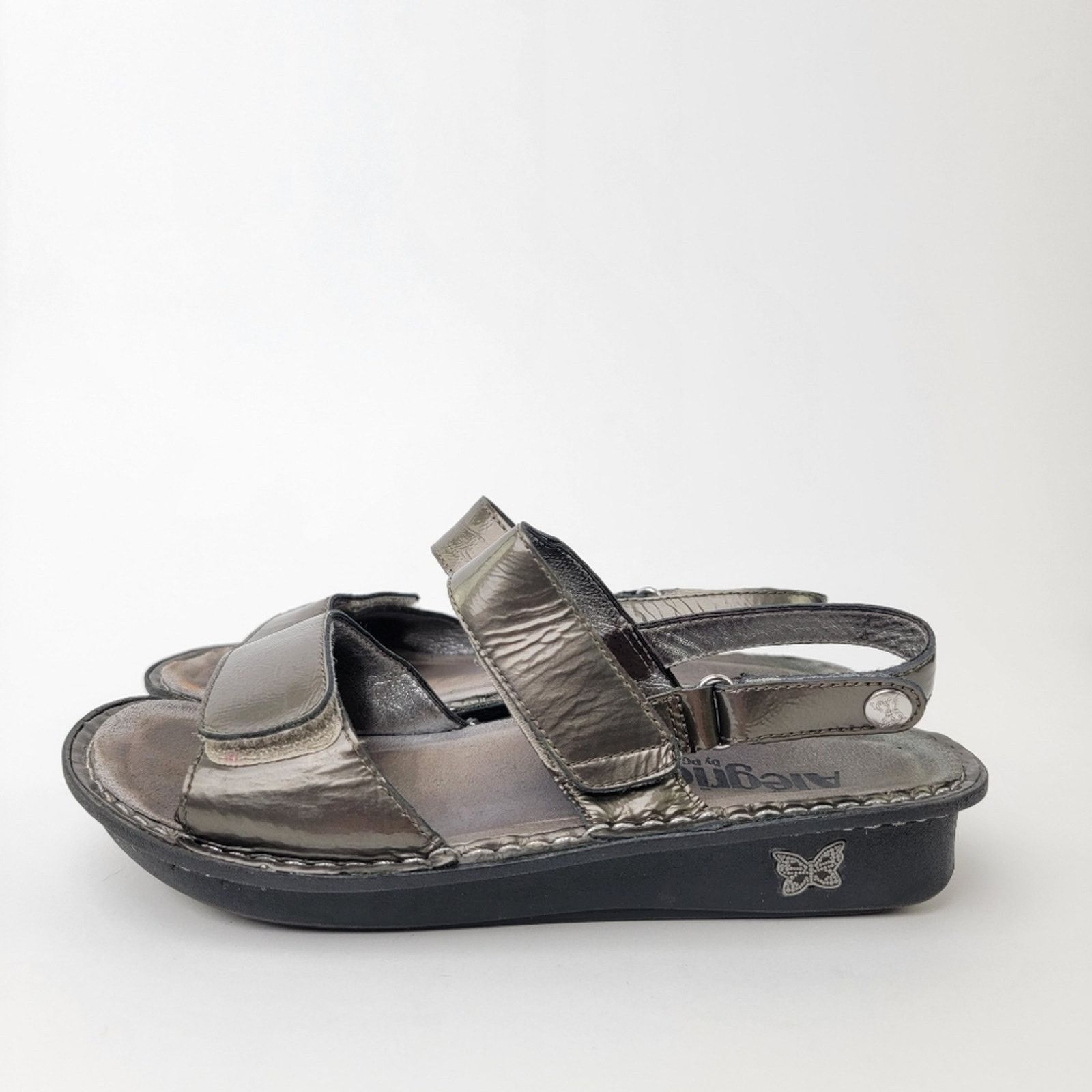 Designer Alegria Verona Chrome Leather Slip On Platform Sandals - 7 Size US 7 / IT 37 - 3 Thumbnail