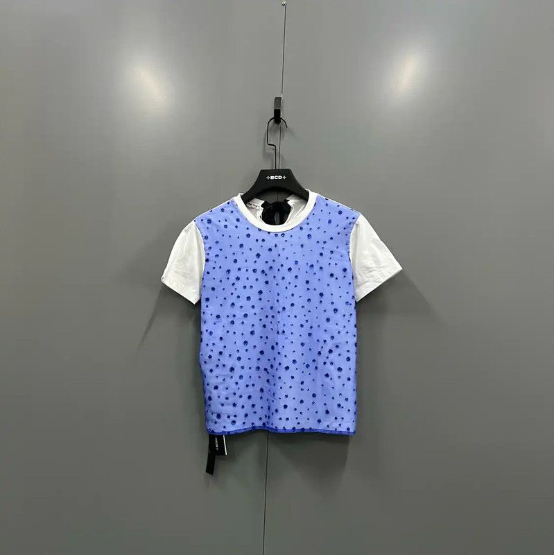 Miu Miu Miu Miu Summer Blue Cotton Short Sleeve T-Shirt 0089 Size S / US 4 / IT 40 - 1 Thumbnail