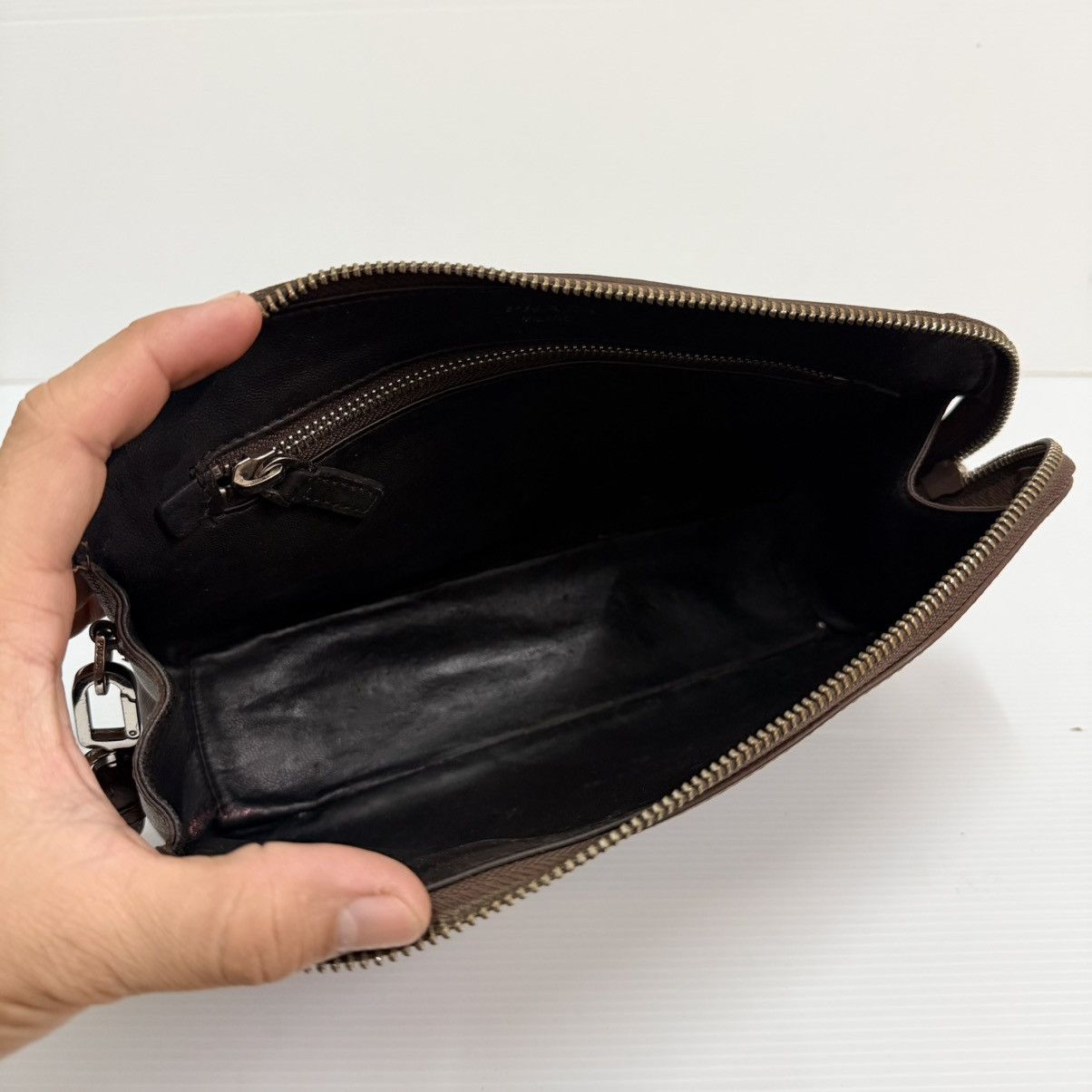 Prada Prada Leather Clutch Bag Size ONE SIZE - 10 Thumbnail