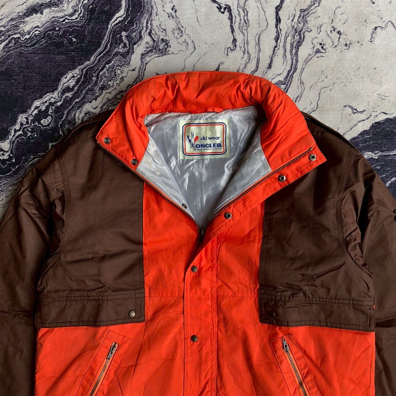Moncler Grenoble Vintage 90s Moncler Grenoble Ski Jacket Orange Brown Size US M / EU 48-50 / 2 - 2 Thumbnail