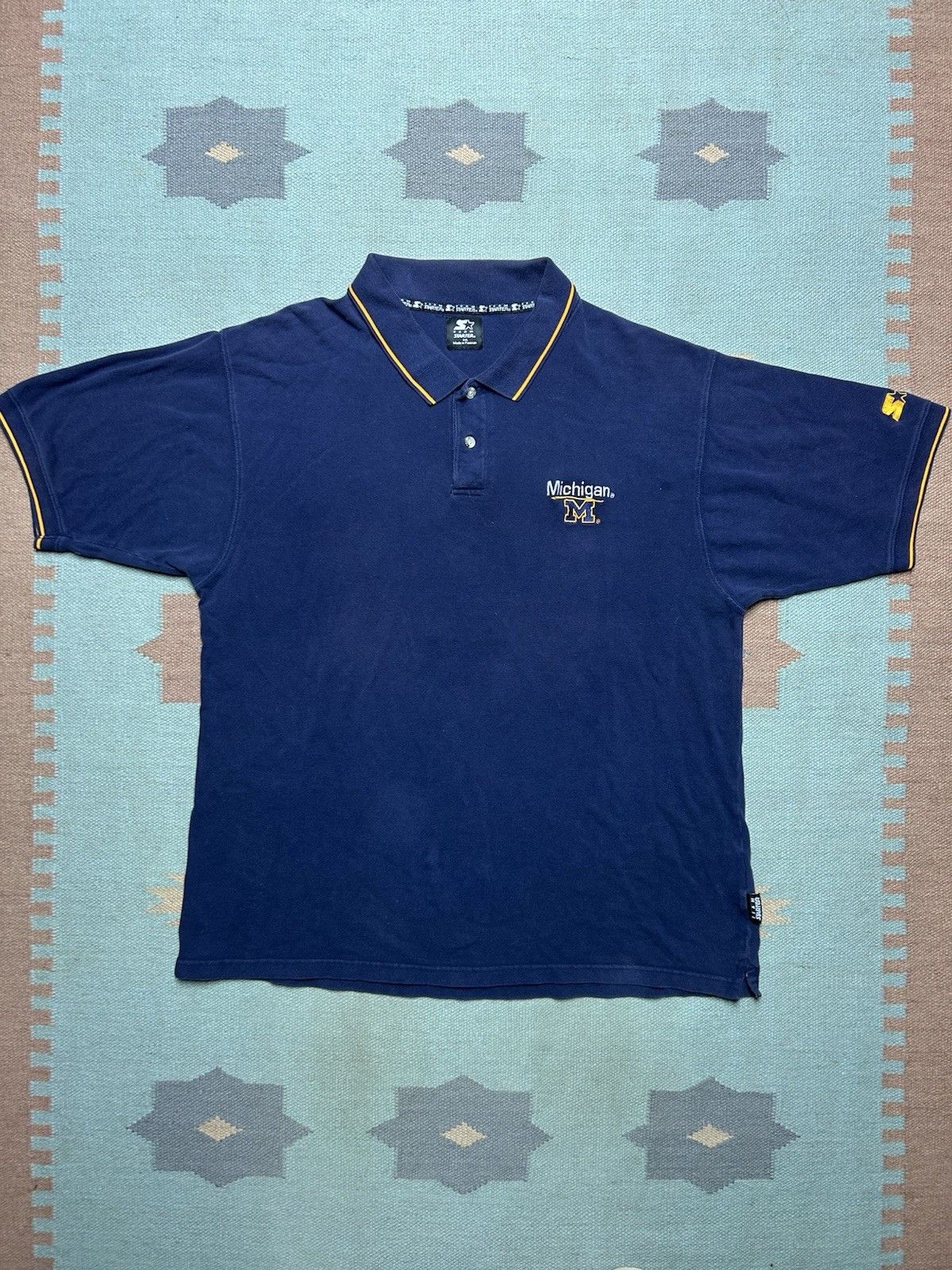 Vintage Vtg polo shirt starter university of Michigan wolverines XXL Size US XXL / EU 58 / 5 - 1 Thumbnail