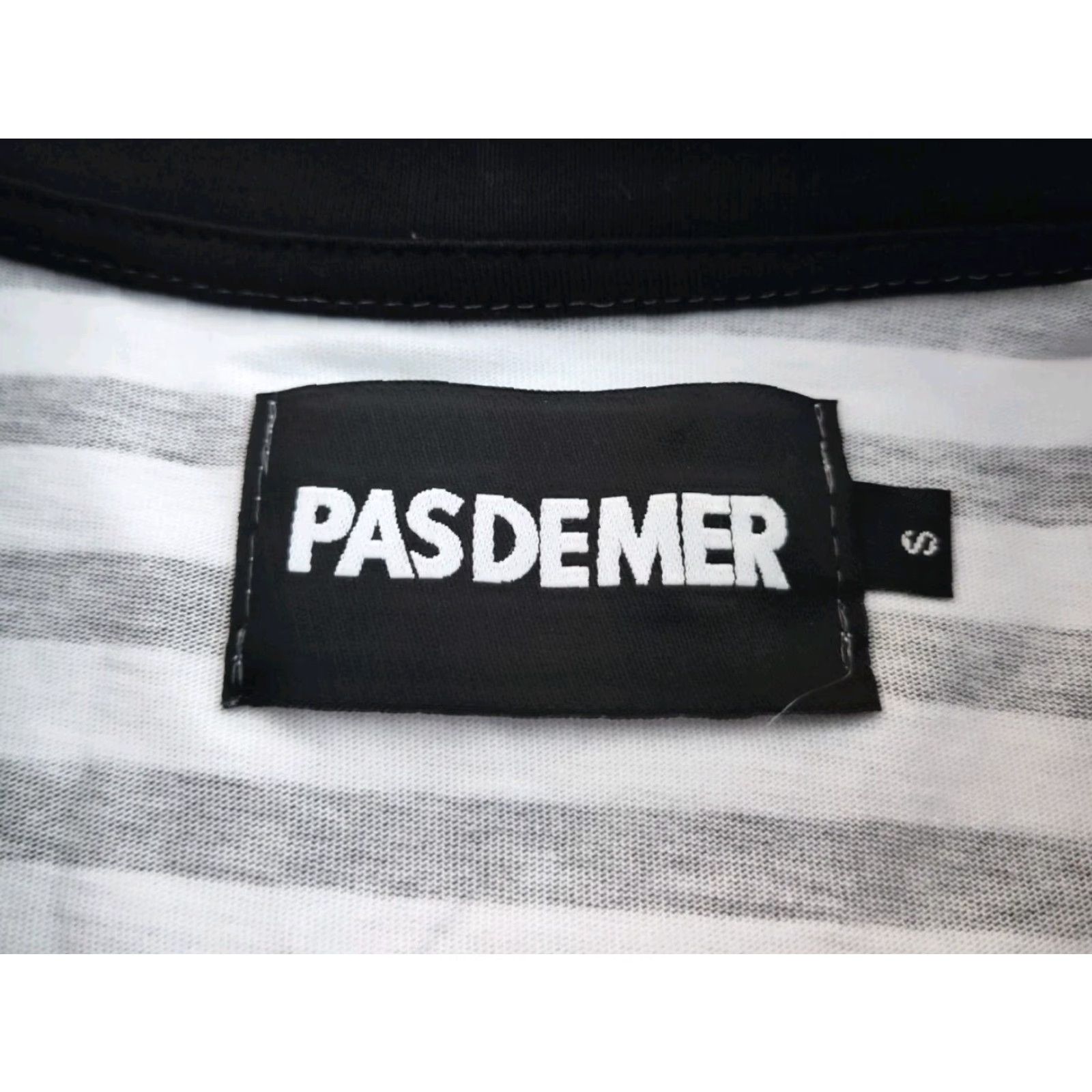 Vintage PASDEMER Italia Striped Logo Tee Shirt Mens S Crew Neck Short Sleeve Black & White Cotton T-Shirt Designer Italian Vintage No Size US S / EU 44-46 / 1 - 5 Thumbnail