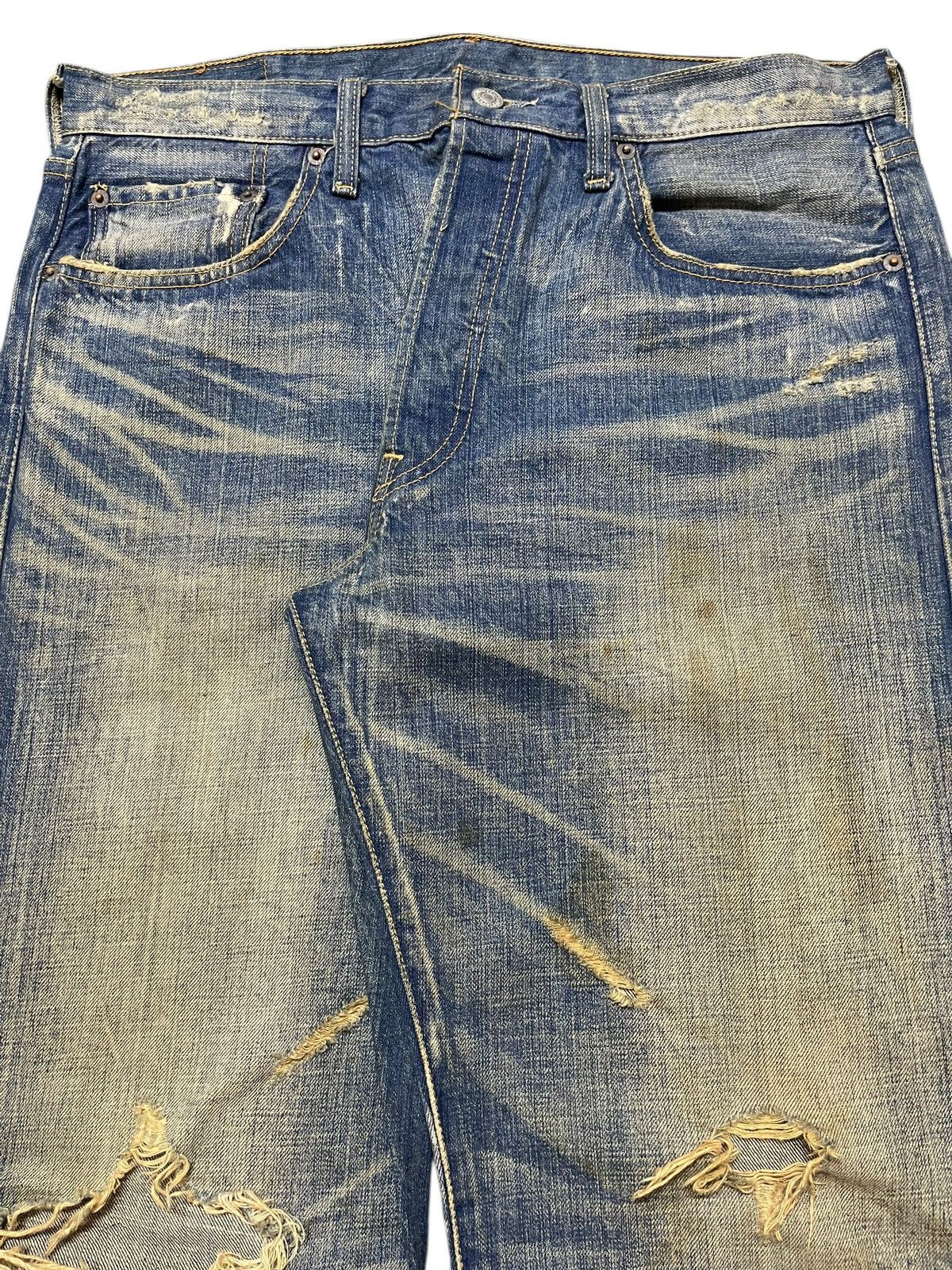 Levi's Vintage 90s Levis 501 Mud Wash Distressed Style Baggy Jeans Size US 34 / EU 50 - 4 Thumbnail