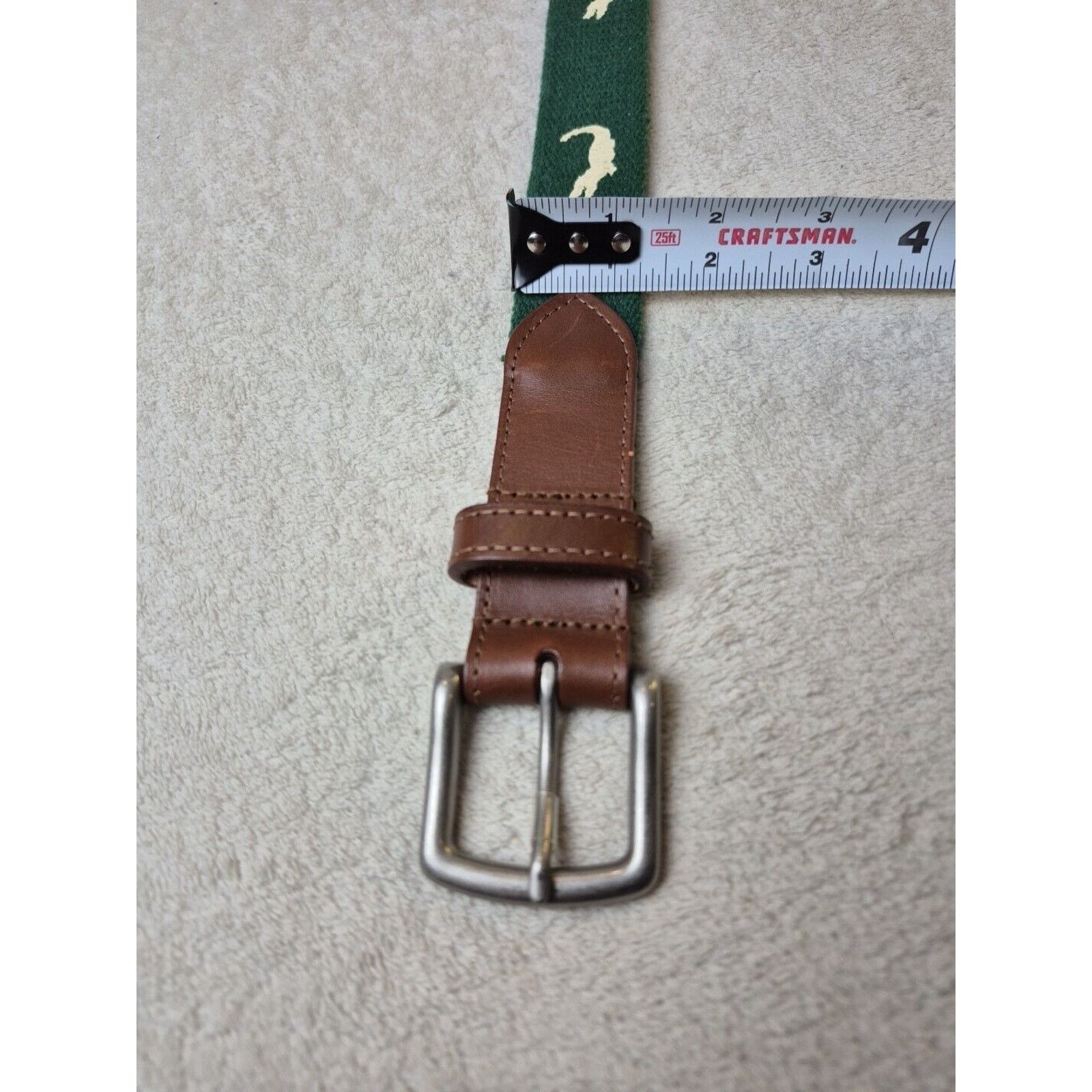 & Other Stories Reel Point Shelter Island Men's Belt Size 30 Green Alligator Size 30 - 6 Thumbnail